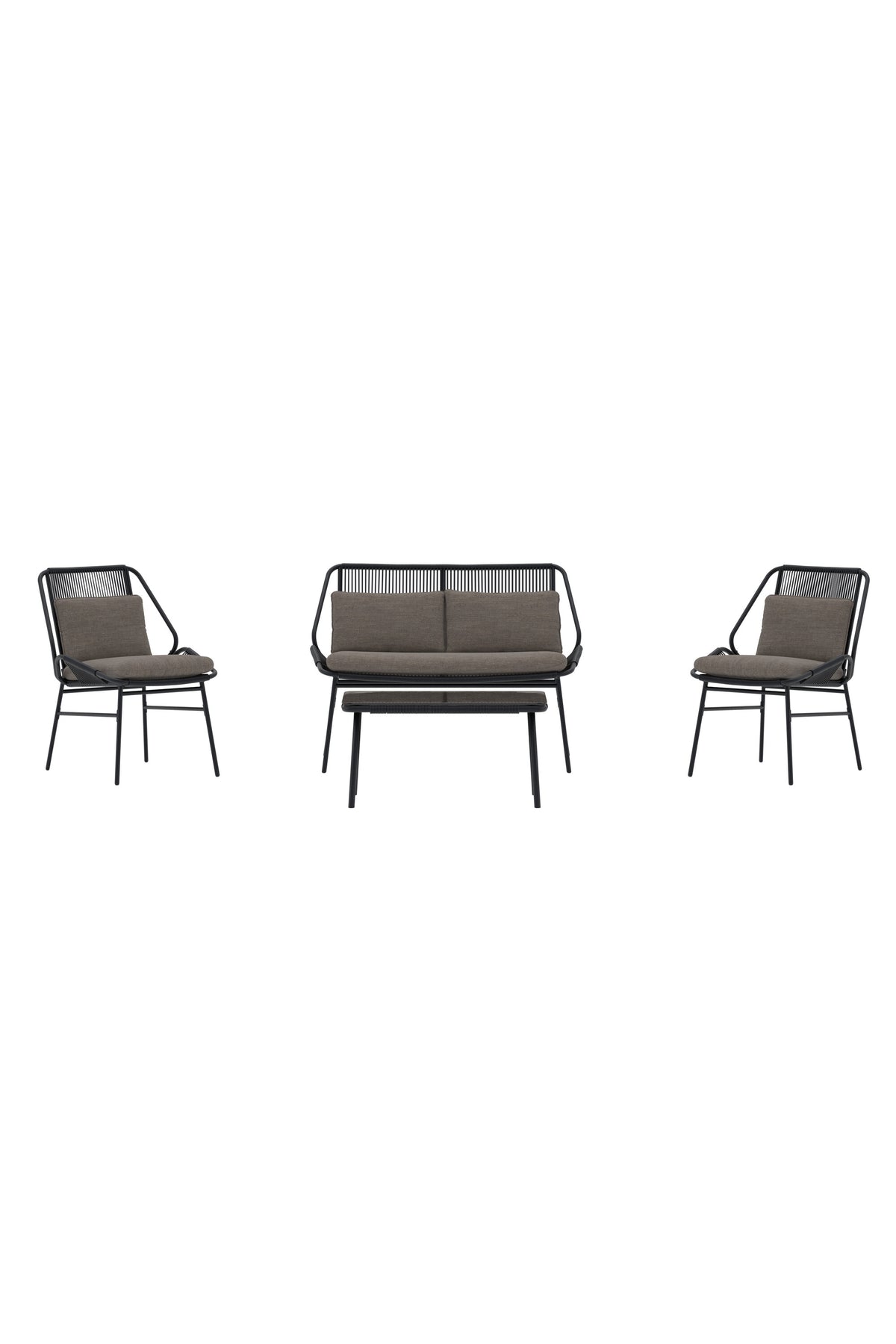 Zakynthos Sofa-Set in Schwarz präsentiert im Onlineshop von KAQTU Design AG. Loungeset ist von Venture Home