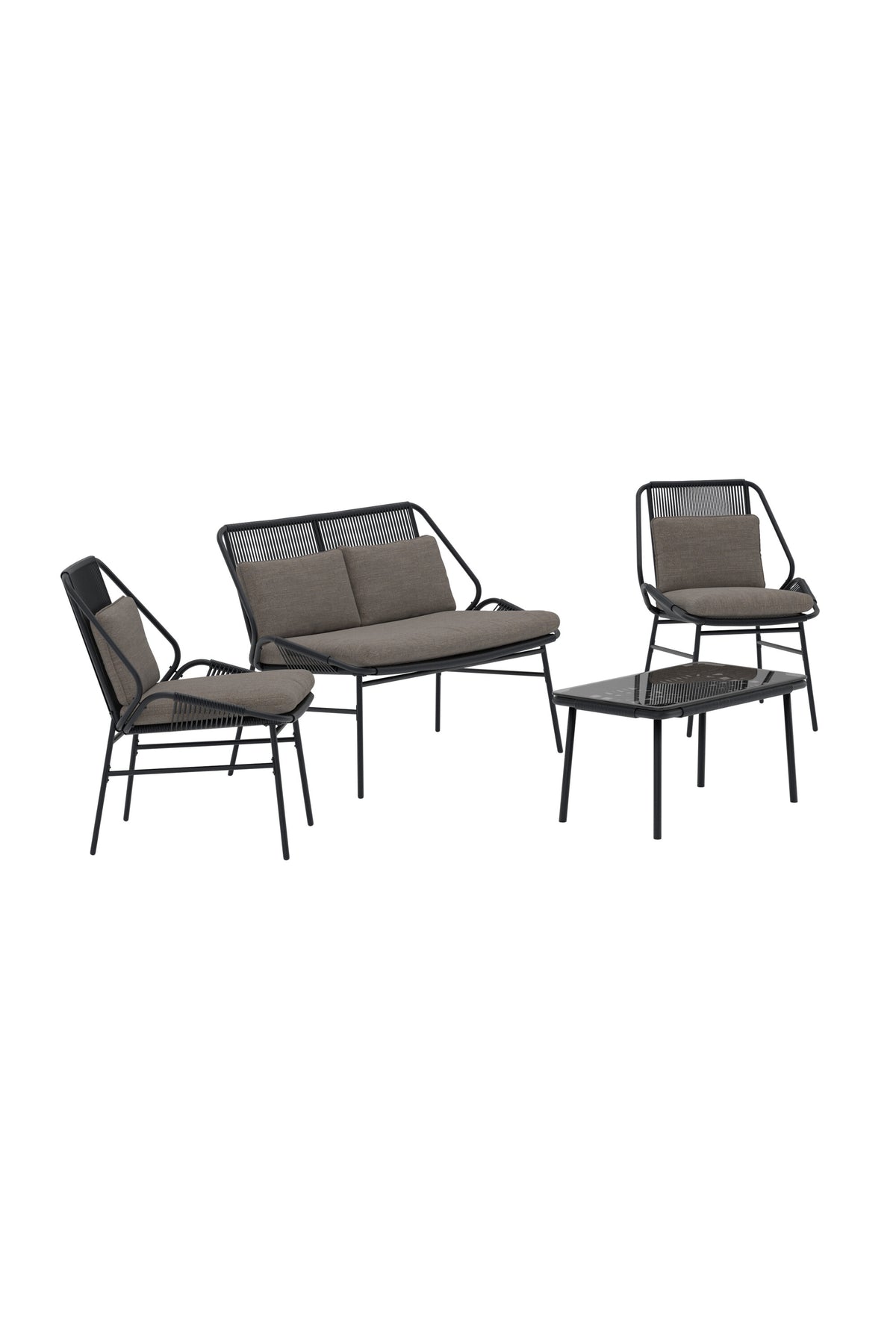Zakynthos Sofa-Set in Schwarz präsentiert im Onlineshop von KAQTU Design AG. Loungeset ist von Venture Home