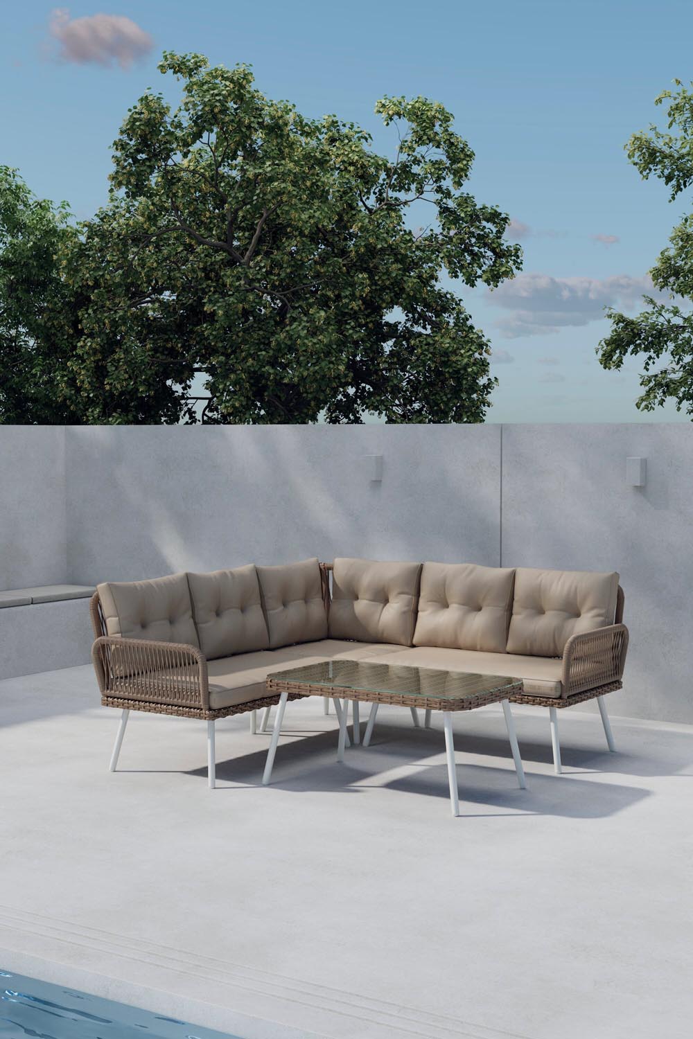 Ibiza Ecksofa-Set in Beige präsentiert im Onlineshop von KAQTU Design AG. Loungeset ist von Venture Home