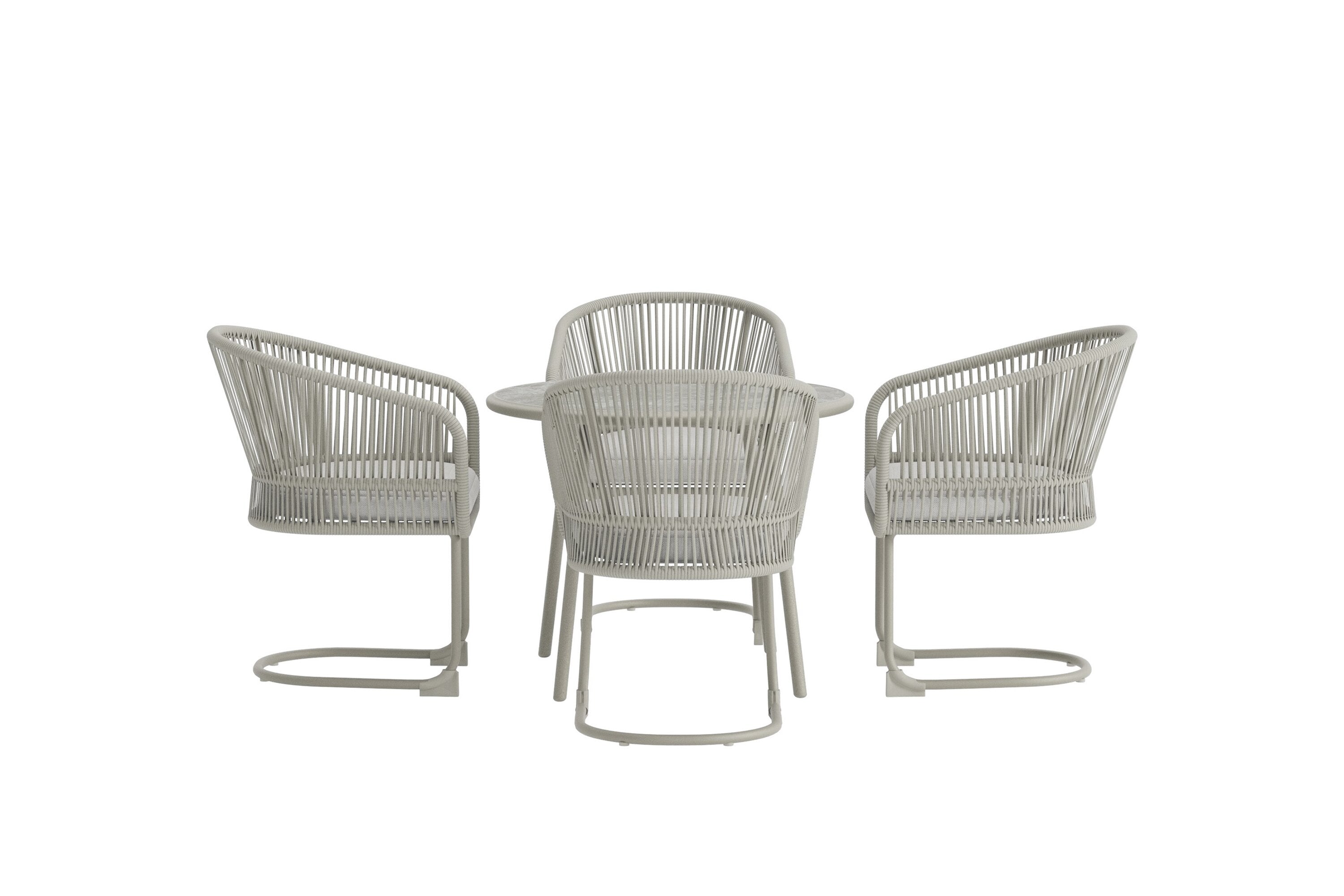 Tilos Gartentischset in Hellgrau präsentiert im Onlineshop von KAQTU Design AG. Gartentischset ist von Venture Home