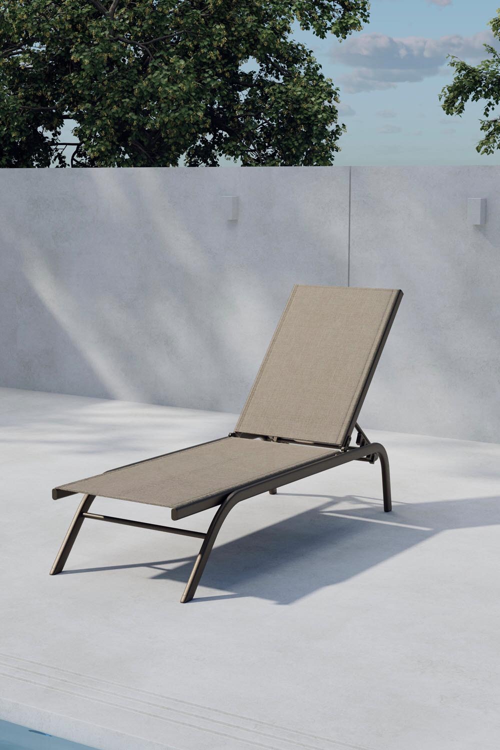 Kastos Sonnenliege in Beige präsentiert im Onlineshop von KAQTU Design AG. Liegestuhl ist von Venture Home