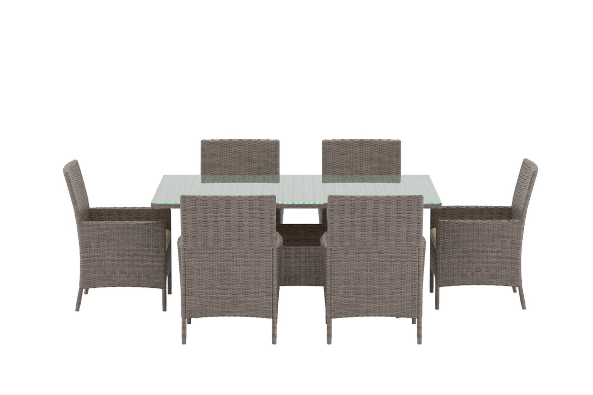 Lefkas Esstischgarnitur in Braun präsentiert im Onlineshop von KAQTU Design AG. Gartentischset ist von Venture Home