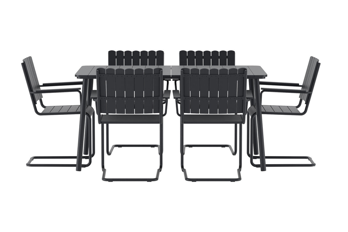 Holmsund Essgruppe in Schwarz präsentiert im Onlineshop von KAQTU Design AG. Gartentischset ist von Venture Home