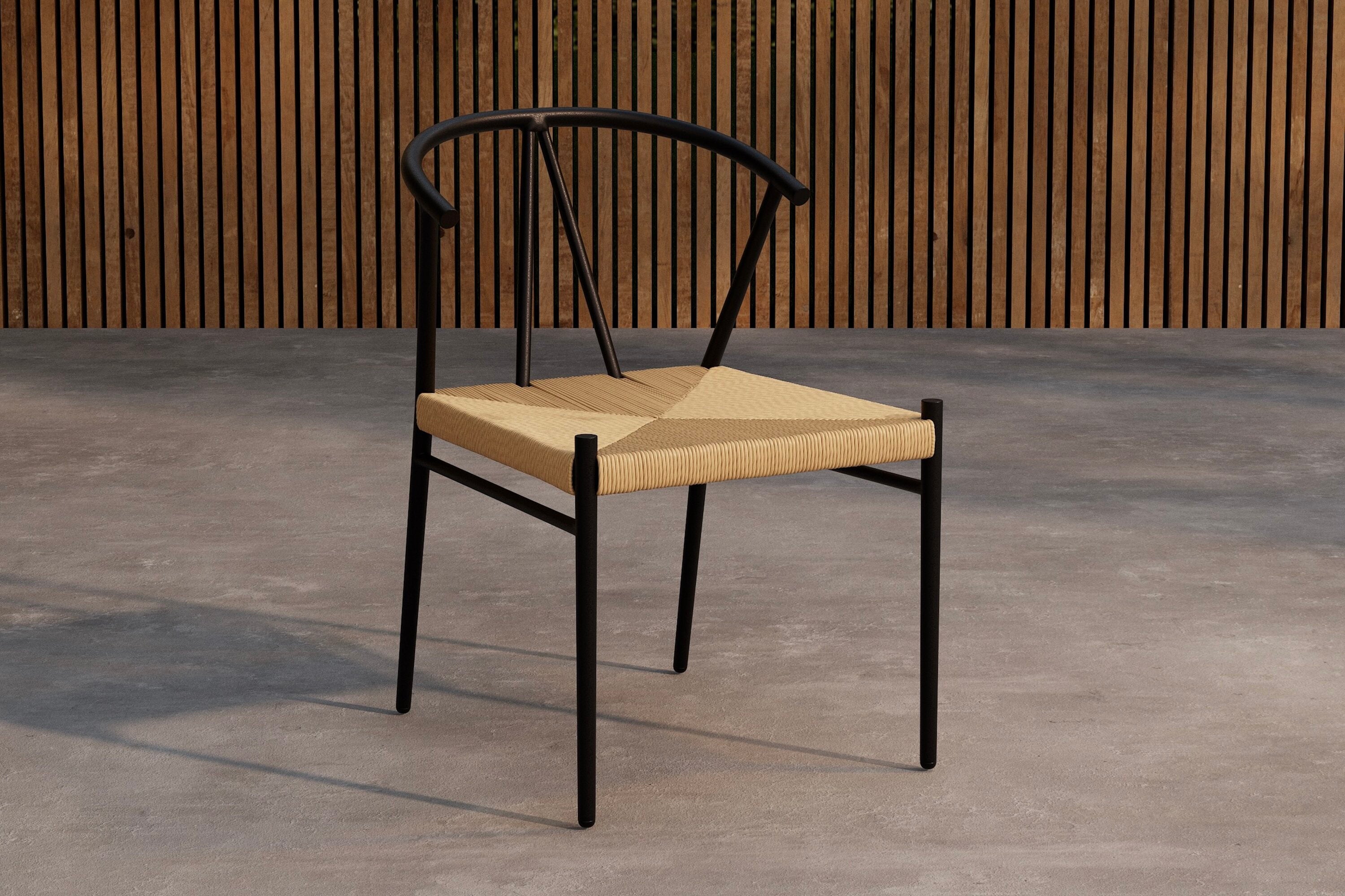 Eleganter Alfons Gartenstuhl in Schwarz, ideal für stilvolle Außenbereiche. Hochwertiges Design von Venture Home für entspannte Stunden im Garten.