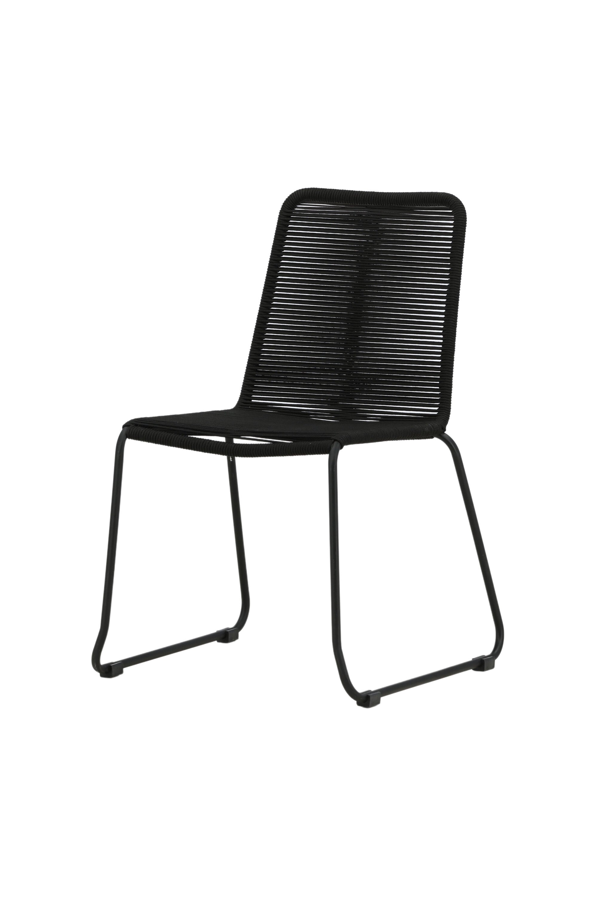 Lindos Esszimmerstuhl in Schwarz präsentiert im Onlineshop von KAQTU Design AG. Gartenstuhl mit Armlehnen ist von Venture Home