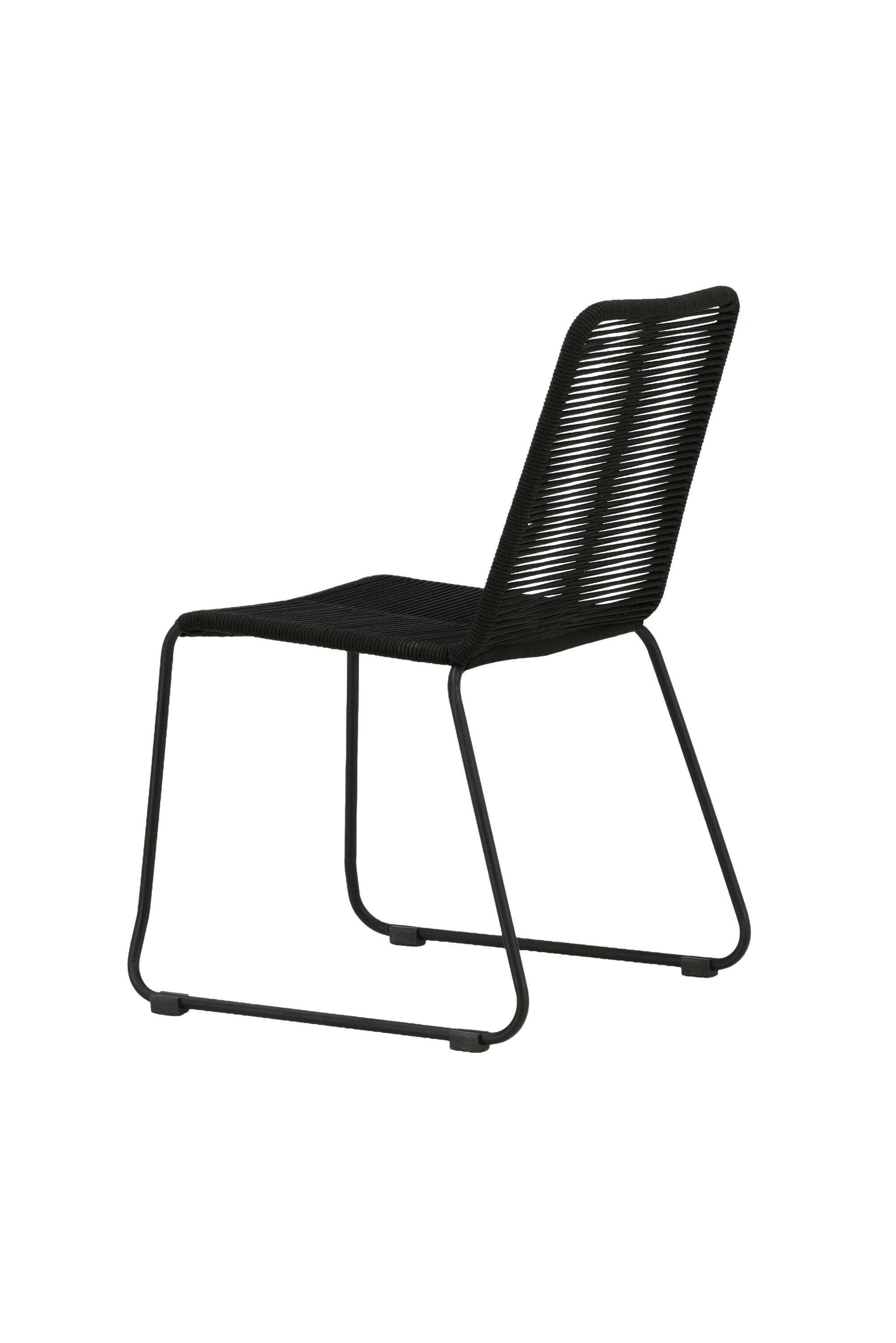 Lindos Esszimmerstuhl in Schwarz präsentiert im Onlineshop von KAQTU Design AG. Gartenstuhl mit Armlehnen ist von Venture Home