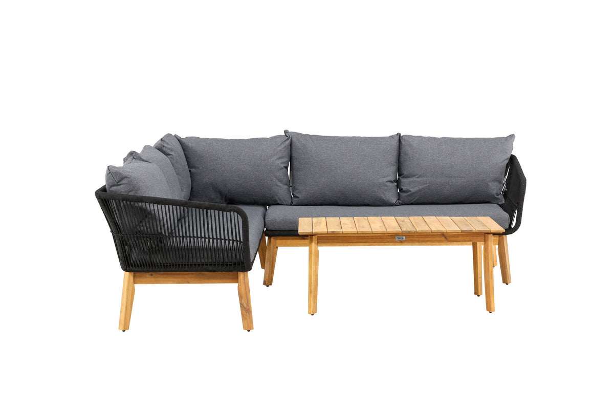 Chania Ecksofa-Set in Schwarz präsentiert im Onlineshop von KAQTU Design AG. Loungeset ist von Venture Home