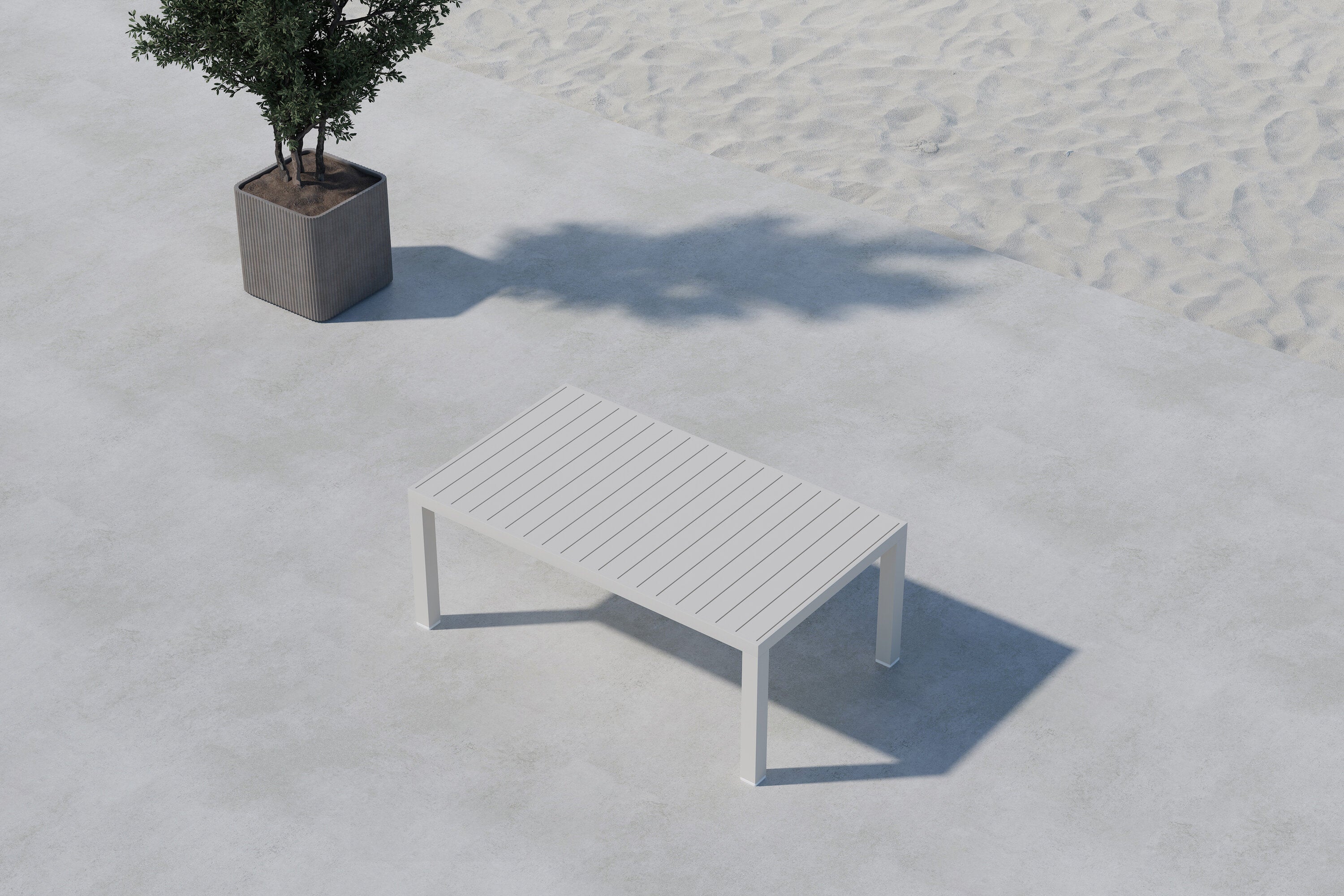 Eleganter Copacabana Couchtisch in sanftem Beige, ideal für stilvolle Lounges und Outdoor-Bereiche, von Venture Home.