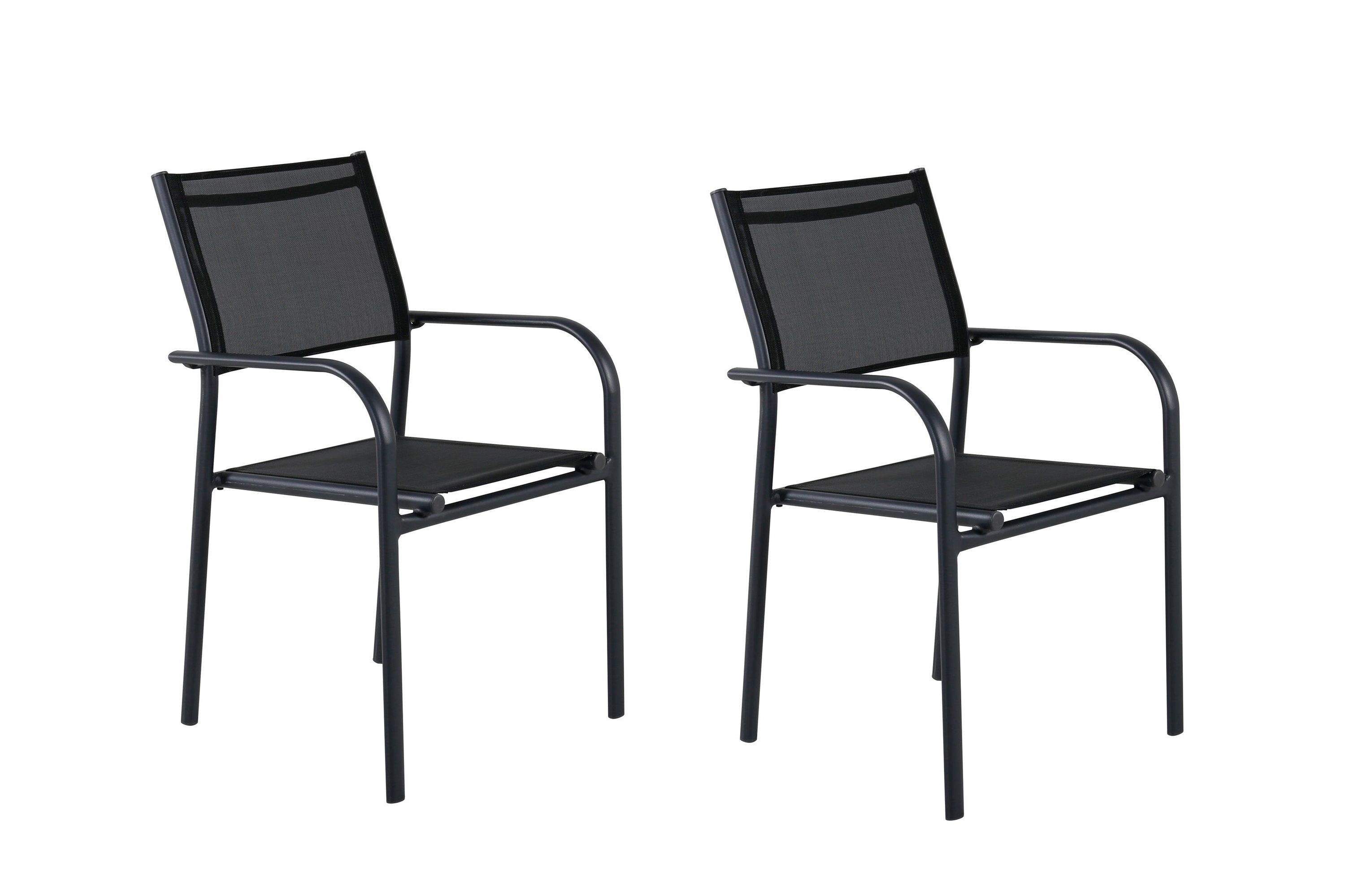 Eleganter Santorini Sessel in Schwarz von Venture Home, ideal für den Außenbereich, bietet Komfort und zeitgemäßes Design für entspannte Stunden.