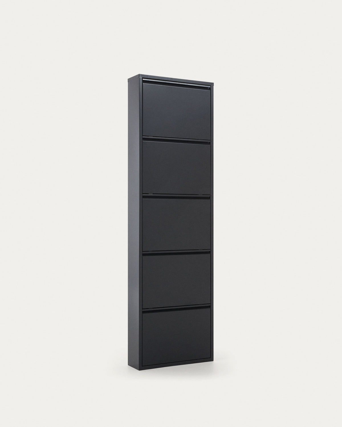 Schuhschrank Ode 50 x 168,5 cm 5 Türen dunkelgrau in Schwarz präsentiert im Onlineshop von KAQTU Design AG. Schuhkipper ist von Kave Home