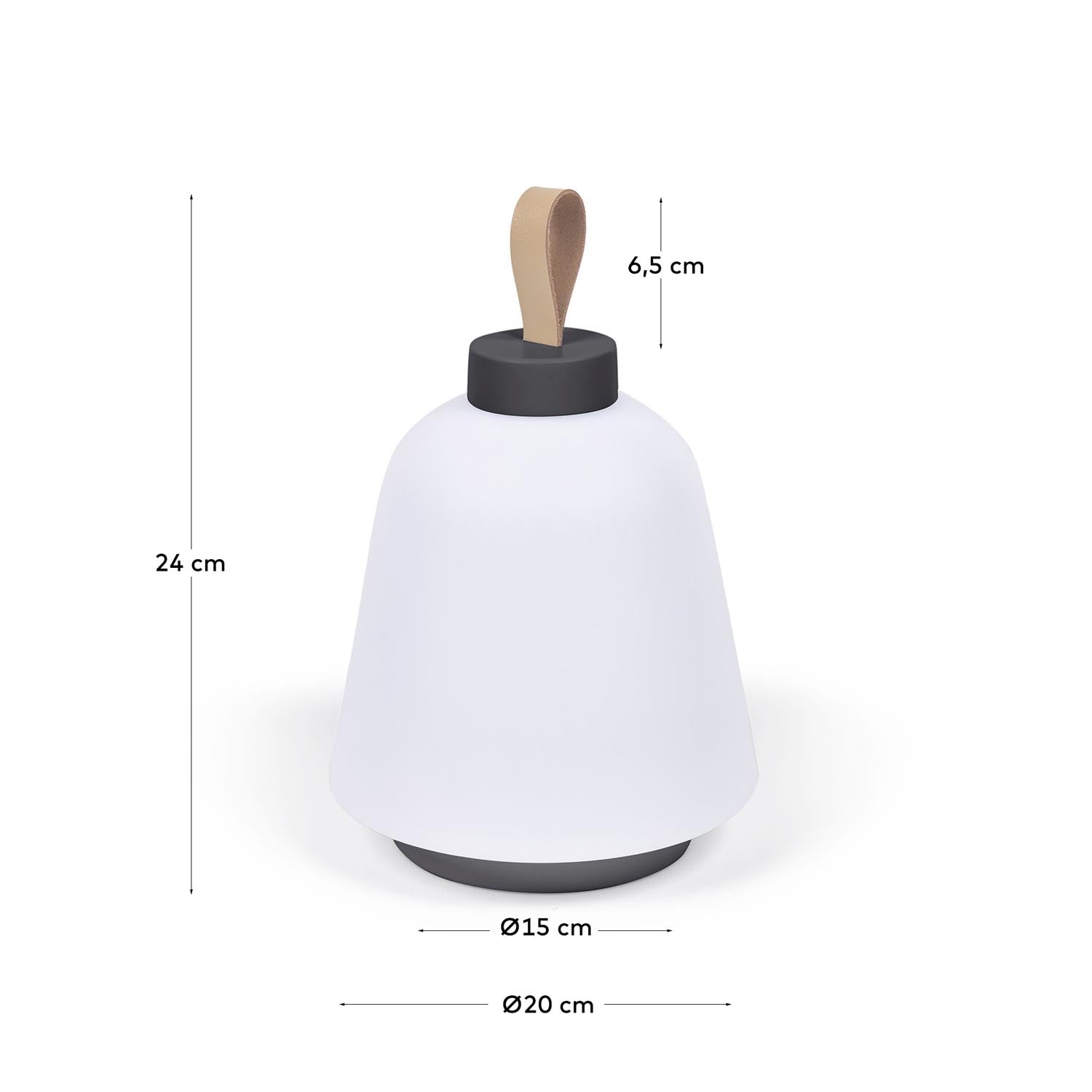 Die Tischlampe Udiya von Kave Home vereint modernes Design mit Flexibilität. Aus Polyethylen und Metall, ideal für drinnen und draussen.