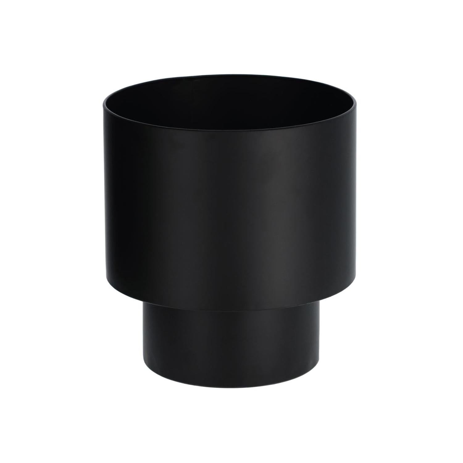 Eleganter schwarzer Mash Übertopf aus 100% Stahl, Ø 28 cm, robust, wetterfest, ideal für Pflanzen drinnen & draussen.