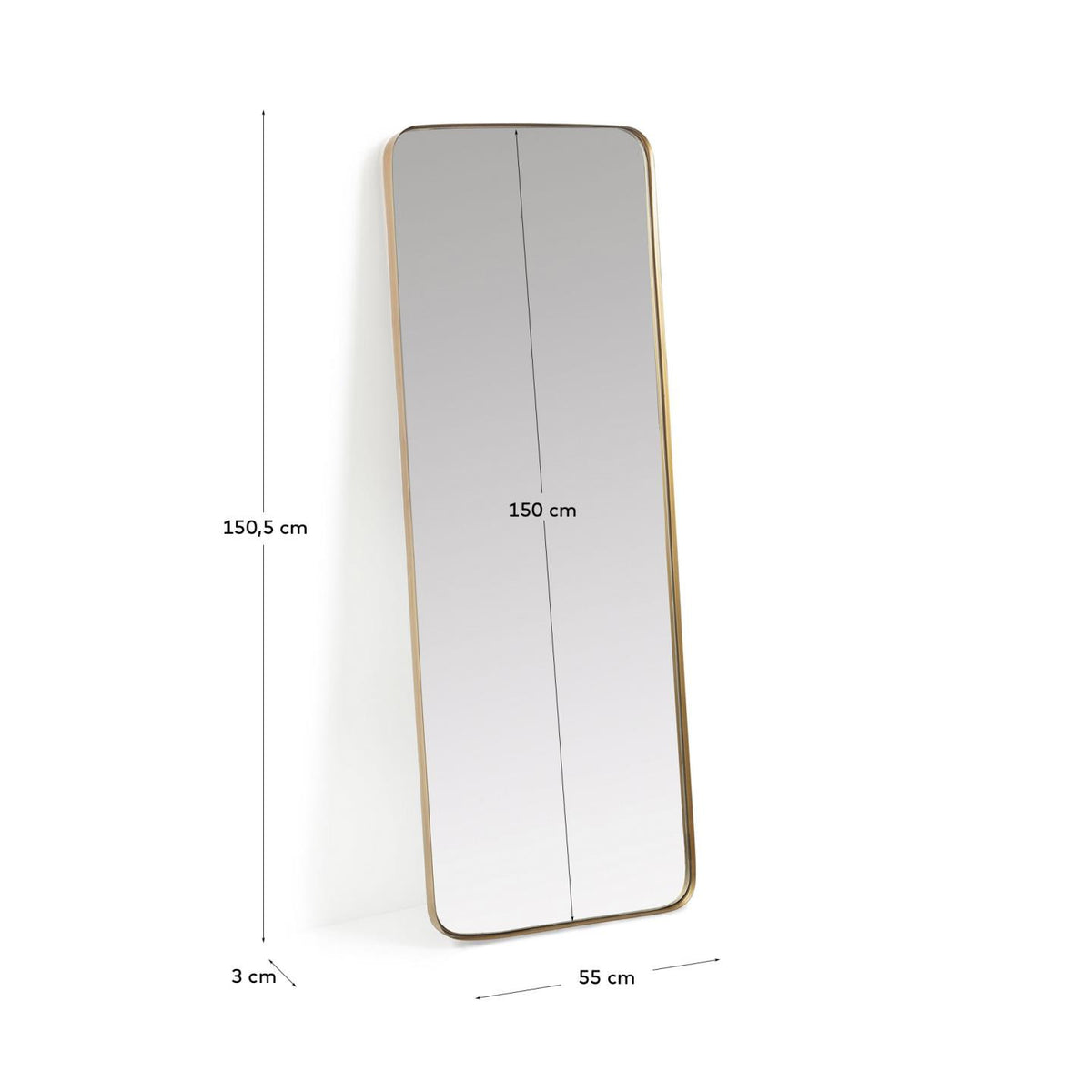 Marco Gold Metallwandspiegel 55 x 150,5 cm in Gold präsentiert im Onlineshop von KAQTU Design AG. Wandspiegel ist von Kave Home