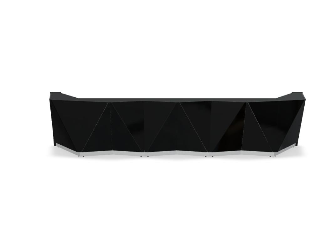 Alpa ALP16 - modulare Empfangstheke in Schwarzes Glas präsentiert im Onlineshop von KAQTU Design AG. Empfangsdesk ist von Mdd