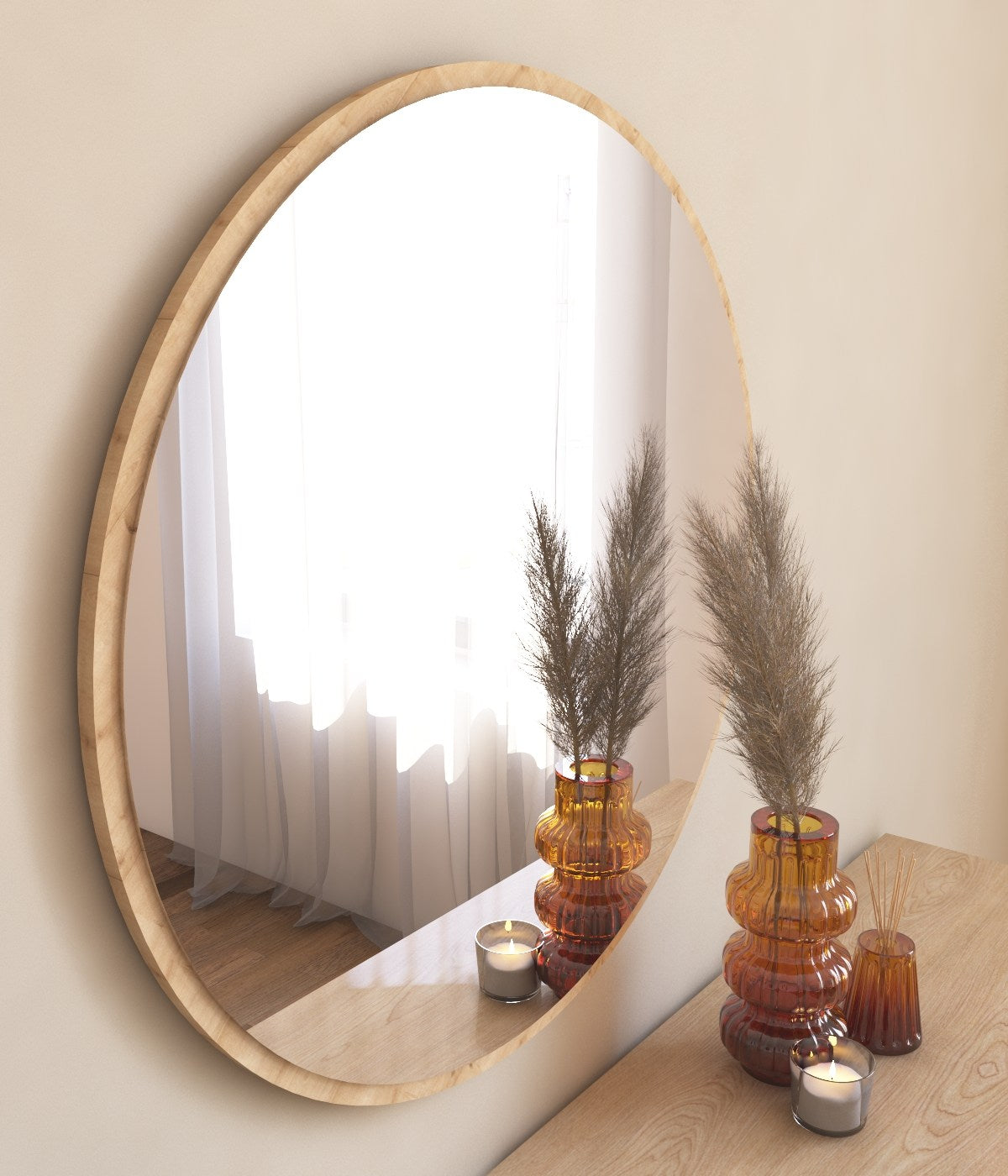 Ozze Spiegel - Natürlich in Natürlich präsentiert im Onlineshop von KAQTU Design AG. Wandspiegel ist von Hanah Home