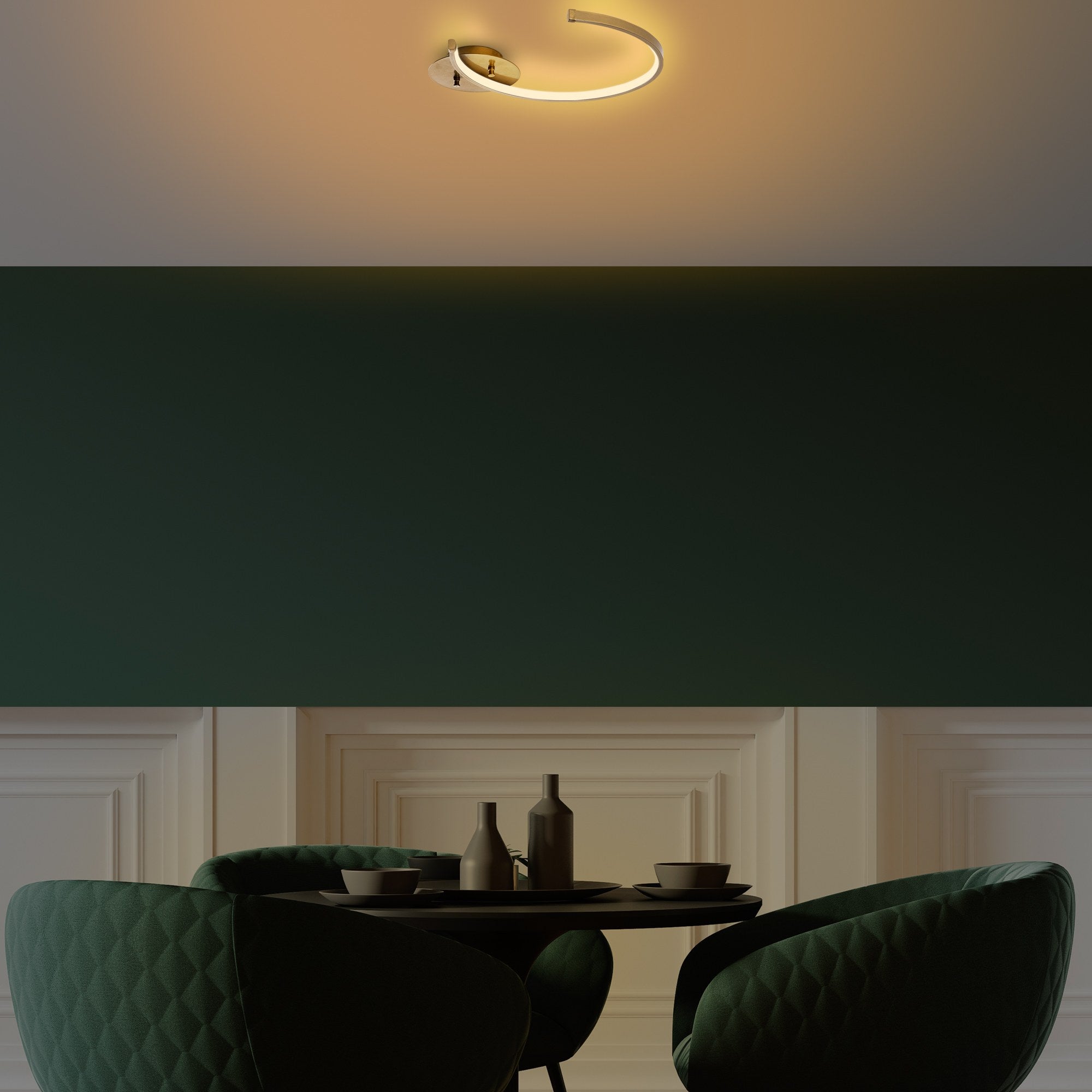 Entdecken Sie die Moon Deckenleuchte in Gold von Opviq – ein elegantes Lichtdesign, das jeden Raum stilvoll erhellt und eine luxuriöse Atmosphäre schafft.