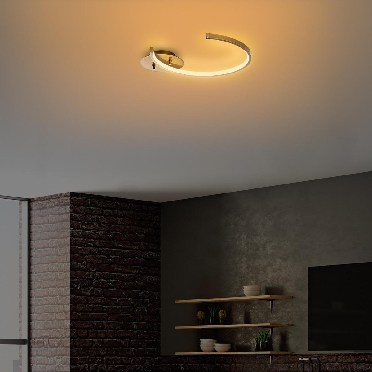 Moon Deckenleuchte - Gold in Gold präsentiert im Onlineshop von KAQTU Design AG. Deckenleuchte ist von Opviq