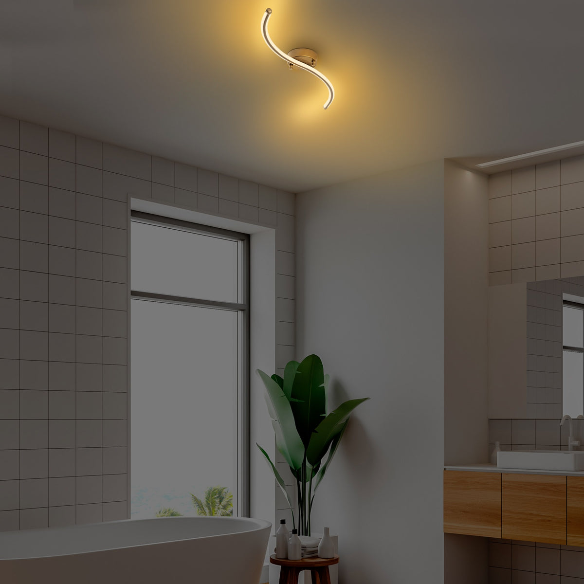 Yılan Deckenleuchte - Gold in Gold präsentiert im Onlineshop von KAQTU Design AG. Deckenleuchte ist von Opviq