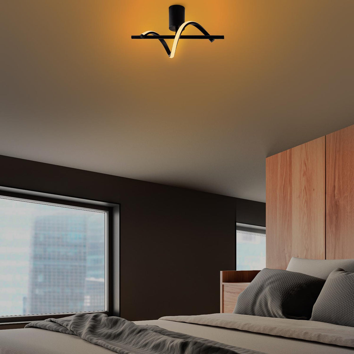 Lıkma Deckenlampe - Schwarz in Schwarz präsentiert im Onlineshop von KAQTU Design AG. Deckenleuchte ist von Opviq