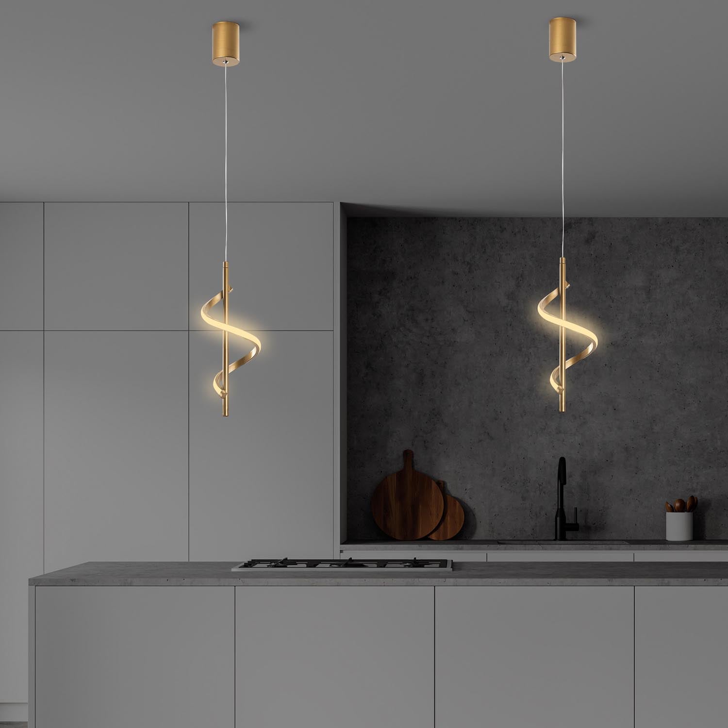 Erleben Sie mit der Lıkma Pendelleuchte in Gold von Opviq zeitlose Eleganz. Diese exquisite Leuchte verwandelt jeden Raum in eine stilvolle Oase mit warmem Licht.