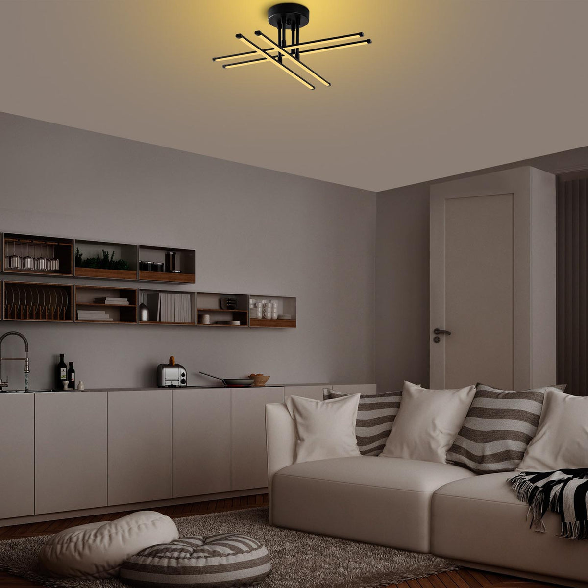 Exhaust Deckenleuchte - Schwarz in Schwarz präsentiert im Onlineshop von KAQTU Design AG. Deckenleuchte ist von Opviq