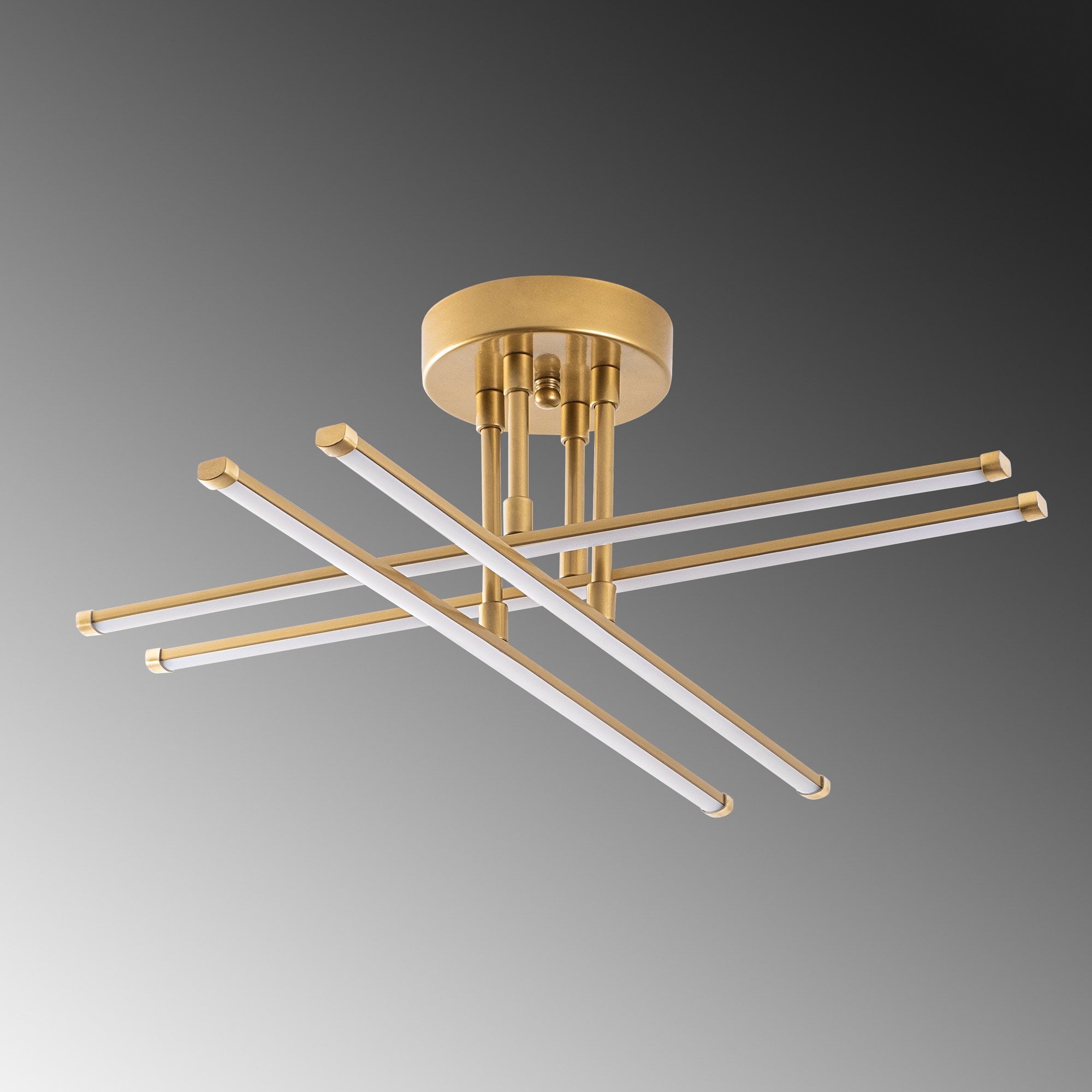 Verleihen Sie Ihrem Raum mit der goldenen Deckenleuchte Exhaust-13664 von Opviq einen Hauch von Luxus und zeitloser Eleganz.