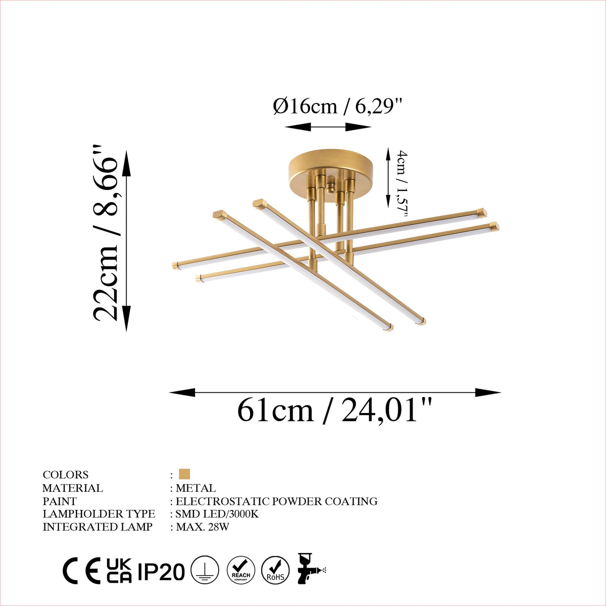 Exhaust Deckenleuchte - Gold in Gold präsentiert im Onlineshop von KAQTU Design AG. Deckenleuchte ist von Opviq