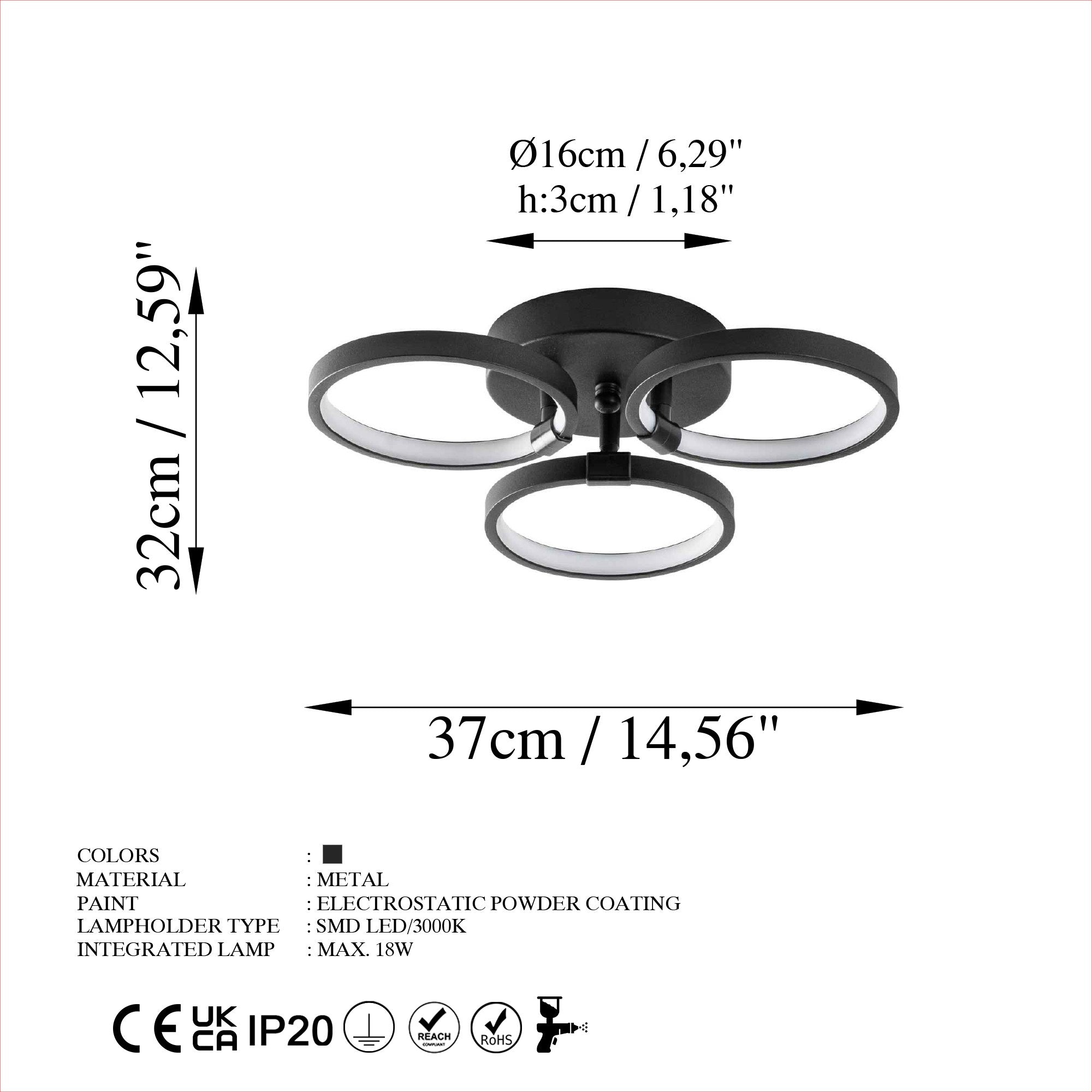 Erleben Sie die Halka Deckenleuchte von Opviq in edlem Schwarz – ein zeitloses Design, das jedem Raum Eleganz und Licht verleiht.