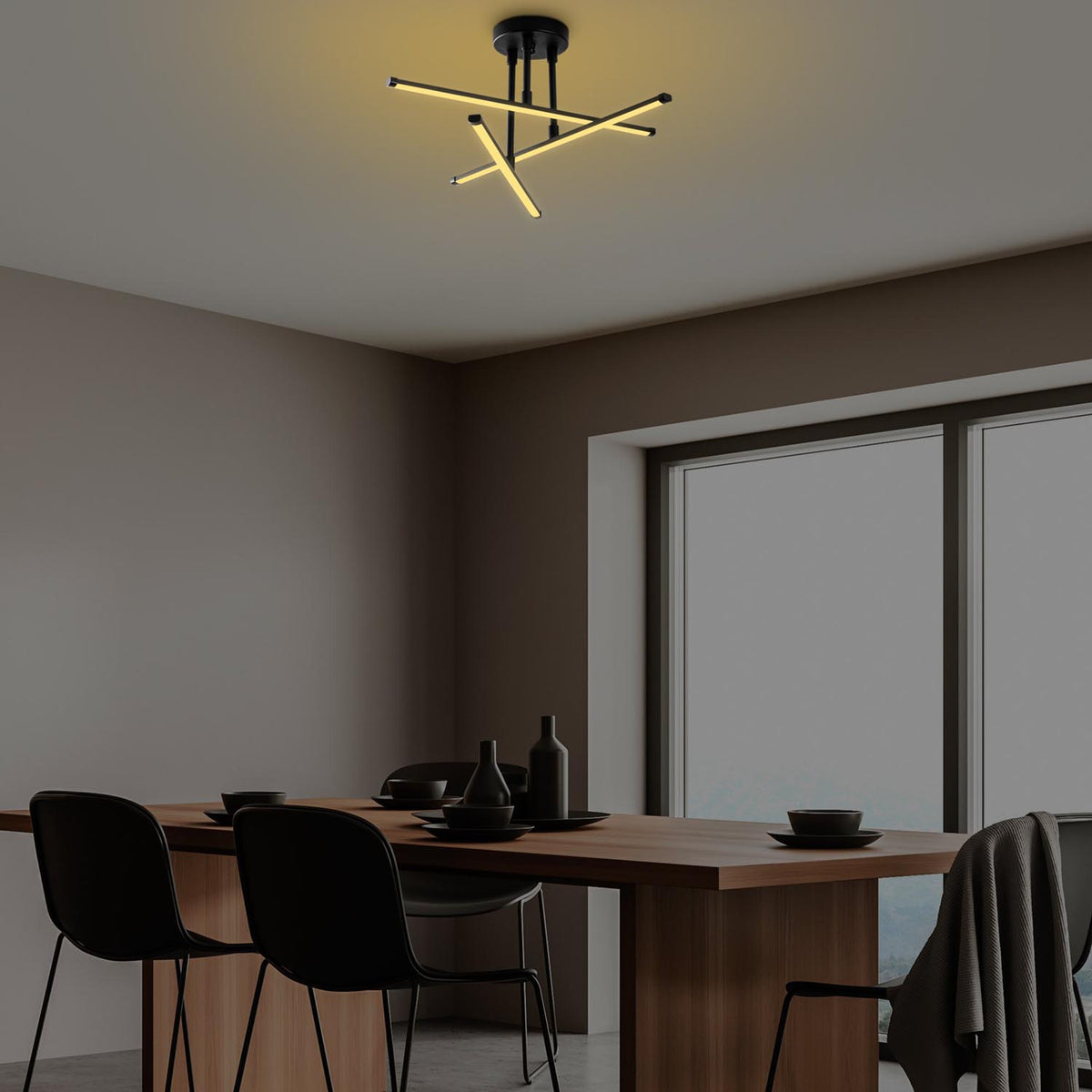 Ledflower Deckenleuchte - Schwarz in Schwarz präsentiert im Onlineshop von KAQTU Design AG. Deckenleuchte ist von Opviq