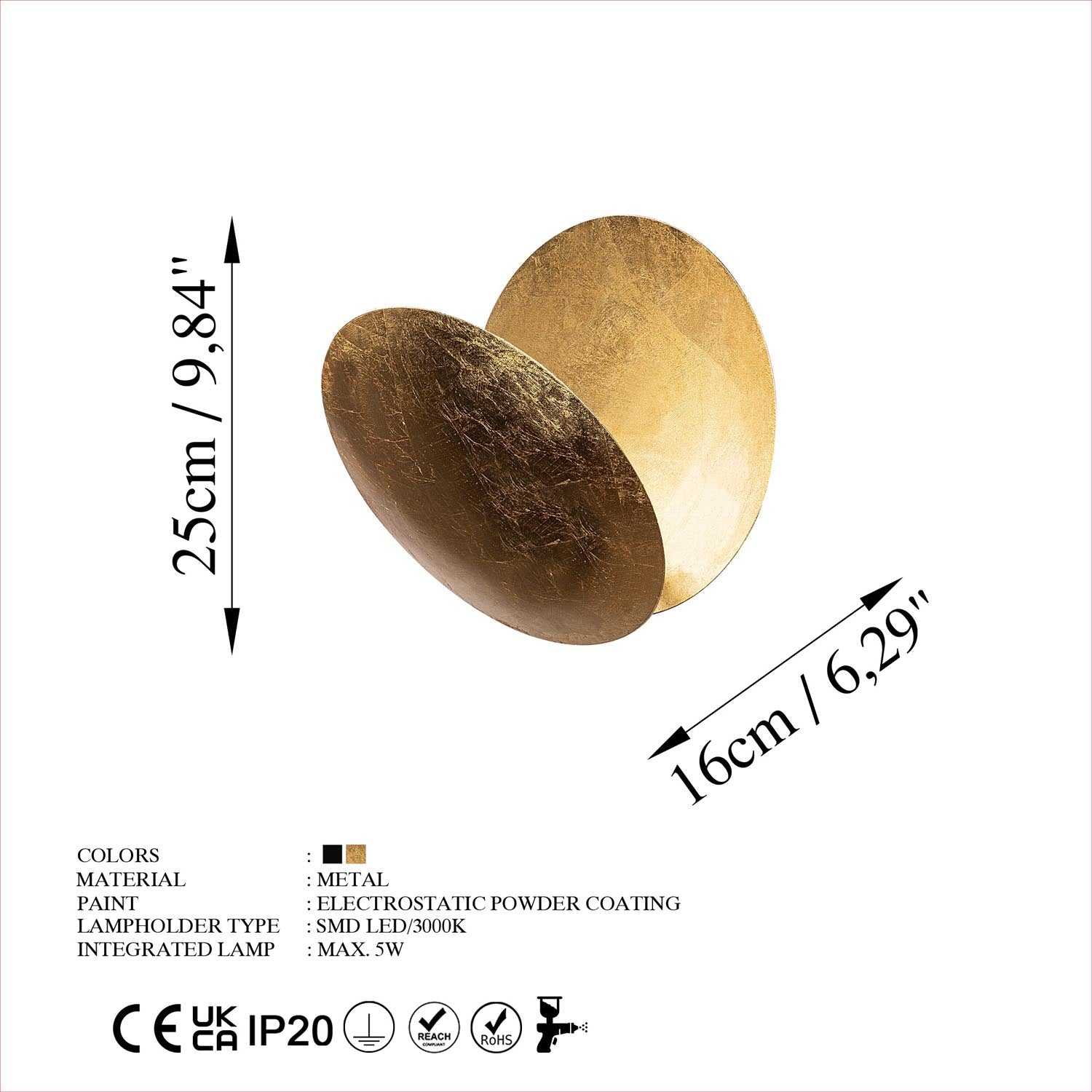 Die Yosma Wandleuchte von Opviq vereint elegantes Gold-Design mit langlebiger Metallkonstruktion und sanfter LED-Beleuchtung für ein stilvolles Ambiente.