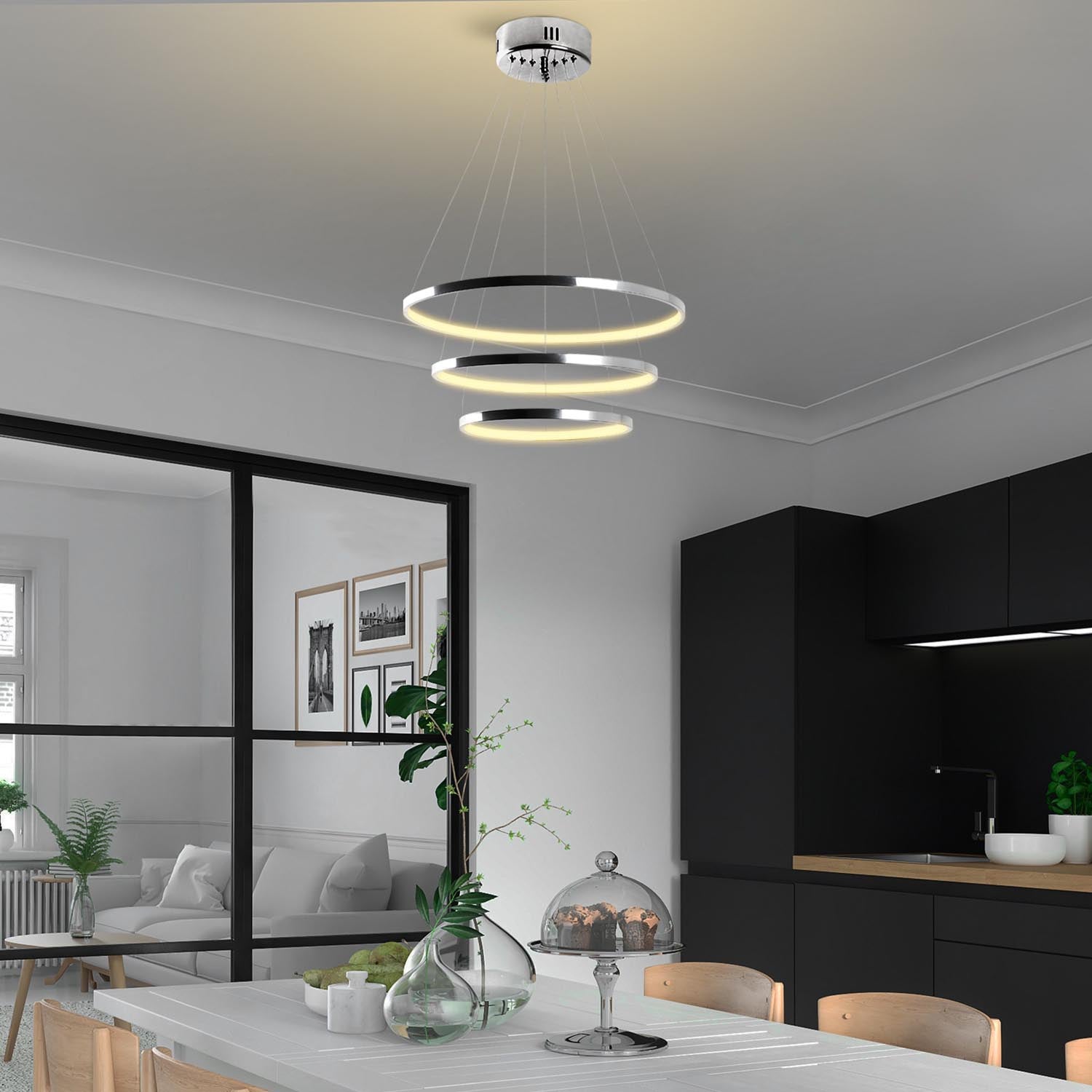 Erleben Sie die zeitlose Eleganz der Simit Deckenleuchte von Opviq. Ihr modernes Design in Chrom verwandelt jeden Raum in eine stilvolle Oase.