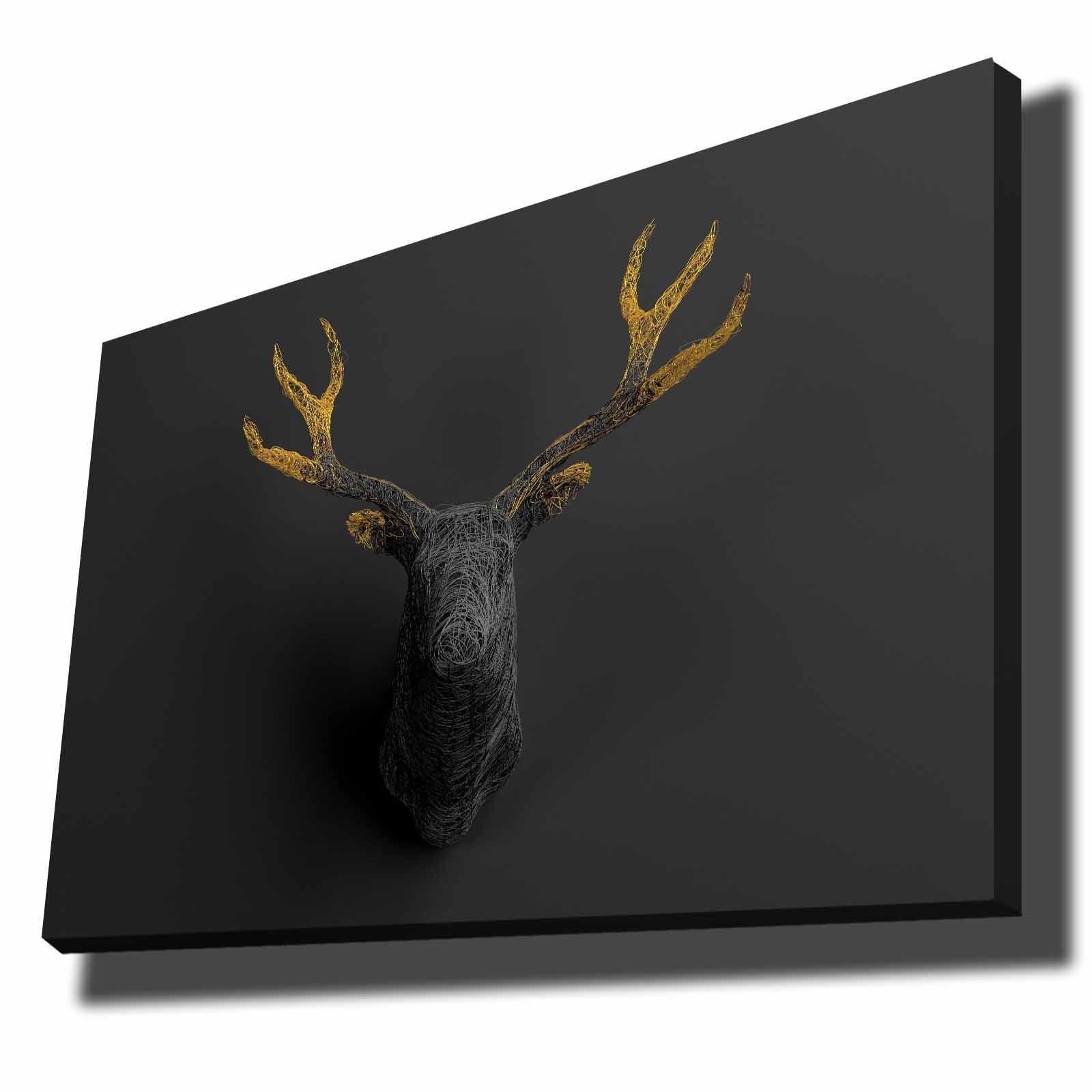 Verleihen Sie Ihrem Zuhause mit dem Leinwandgemälde 70100NISC von Wallity einen Hauch von Luxus. Die edlen Gold- und Schwarztöne schaffen eine zeitlose Eleganz.