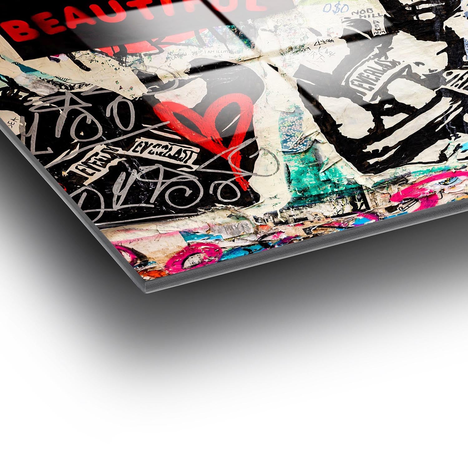 Verleihen Sie Ihrem Raum mit Wallitys mehrfarbigem UV-Bild von Banksy einen kreativen Akzent – ein zeitloses Kunstwerk aus robustem gehärtetem Glas.