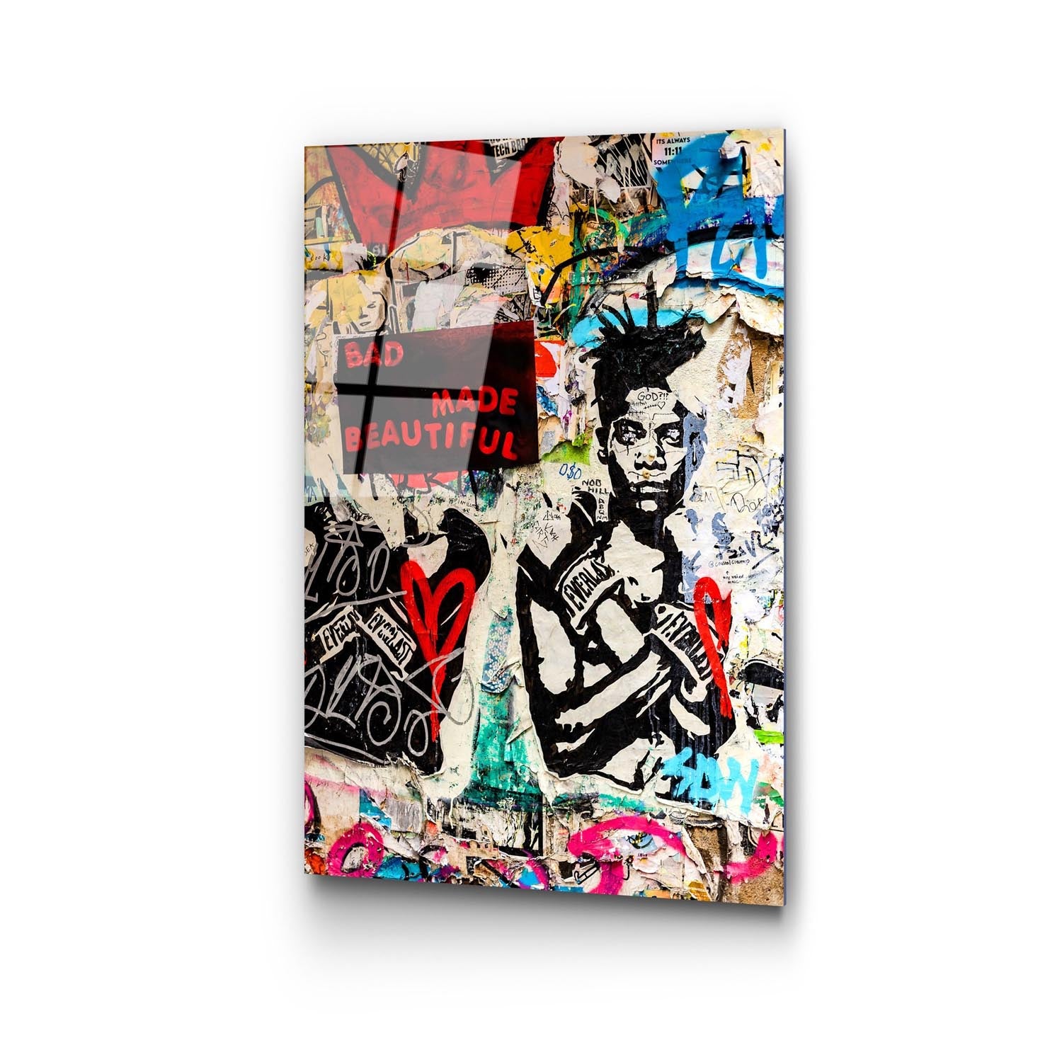 Verleihen Sie Ihrem Raum mit Wallitys mehrfarbigem UV-Bild von Banksy einen kreativen Akzent – ein zeitloses Kunstwerk aus robustem gehärtetem Glas.