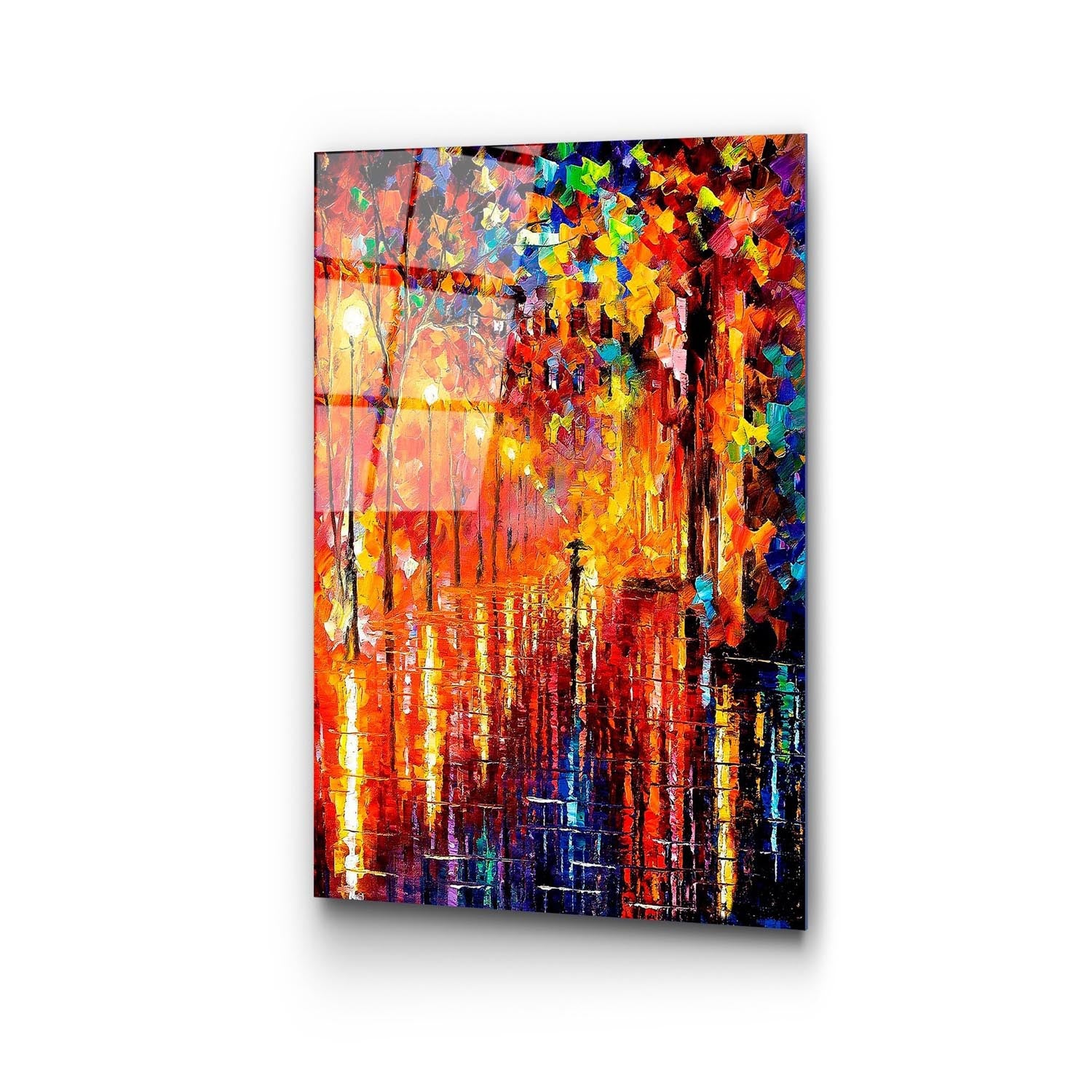 Entdecken Sie das UV-416 von Wallity: Ein faszinierendes, mehrfarbiges Kunstwerk aus 4 mm gehärtetem Glas, das jeden Raum stilvoll verwandelt.