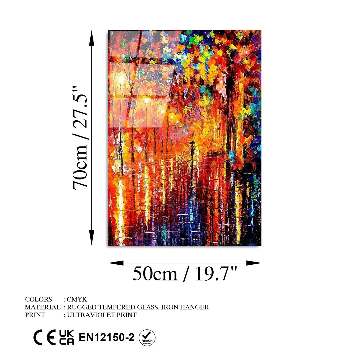 Entdecken Sie das UV-416 von Wallity: Ein faszinierendes, mehrfarbiges Kunstwerk aus 100% gehärtetem Glas, das jeden Raum mit Stil und Eleganz bereichert.