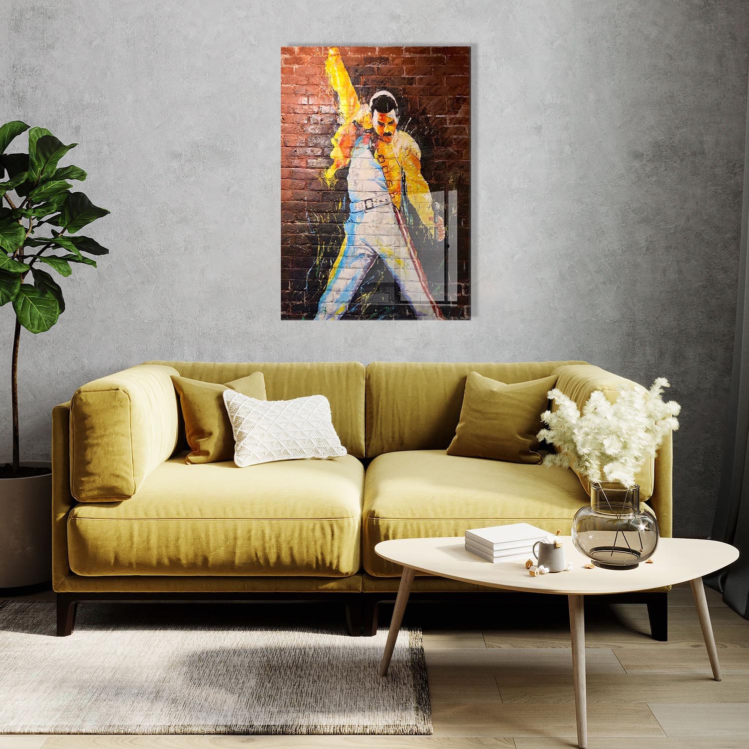 Verleihen Sie Ihrem Raum mit dem mehrfarbigen UV Bild von Wallity einen Hauch von Kunst und Raffinesse. Hochwertiges gehärtetes Glas für zeitlose Schönheit.