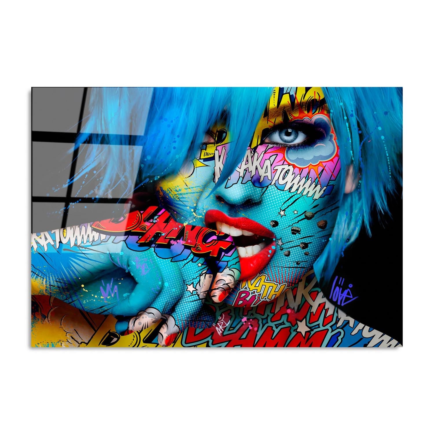 Verleihen Sie Ihrem Raum mit dem UV-713 von Wallity einen Hauch von Luxus! Dieses beeindruckende Sicherheitsglasgemälde begeistert mit lebendigen Farben und zeitloser Eleganz.