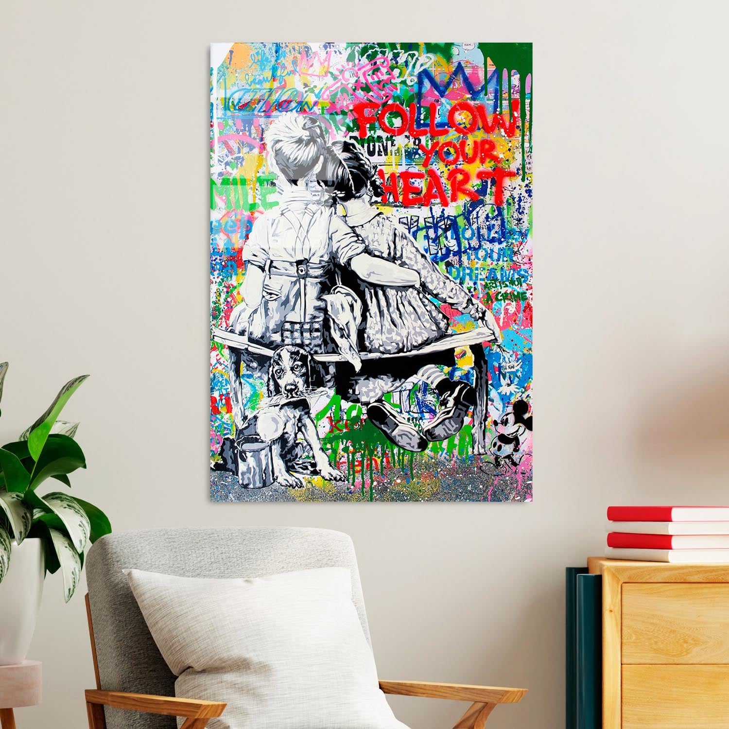 Verleihen Sie Ihrem Zuhause mit dem mehrfarbigen UV-Bild von Wallity einen Hauch von Eleganz! Dieses hochwertige Kunstwerk aus gehärtetem Glas ist der perfekte Blickfang für jeden Raum.