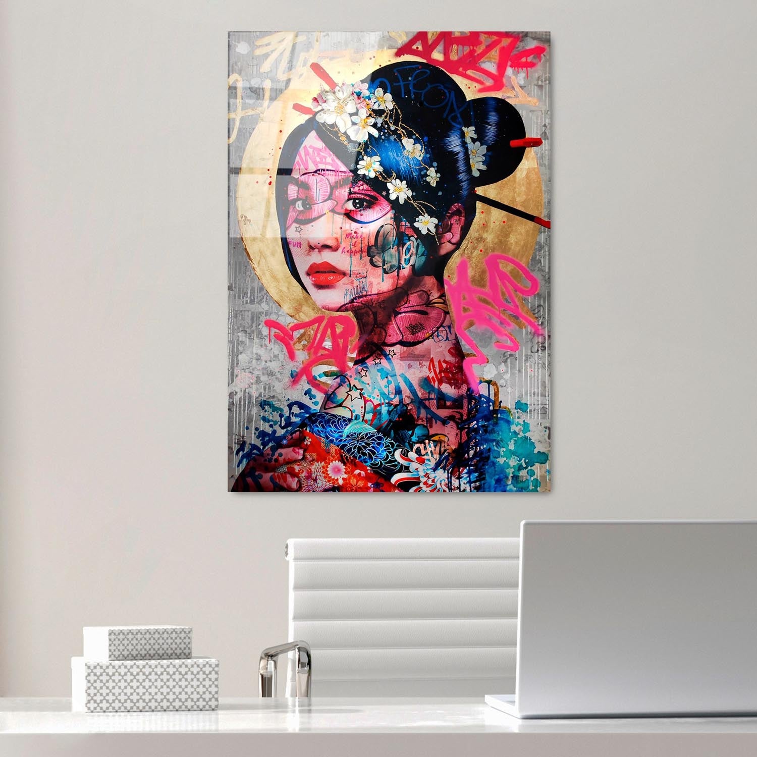 Verleihen Sie Ihrem Zuhause mit dem mehrfarbigen UV-Bild von Wallity einen Hauch von Kunst! Dieses 70 x 100 cm große, gehärtete Glasgemälde ist der perfekte Blickfang für jeden Raum.