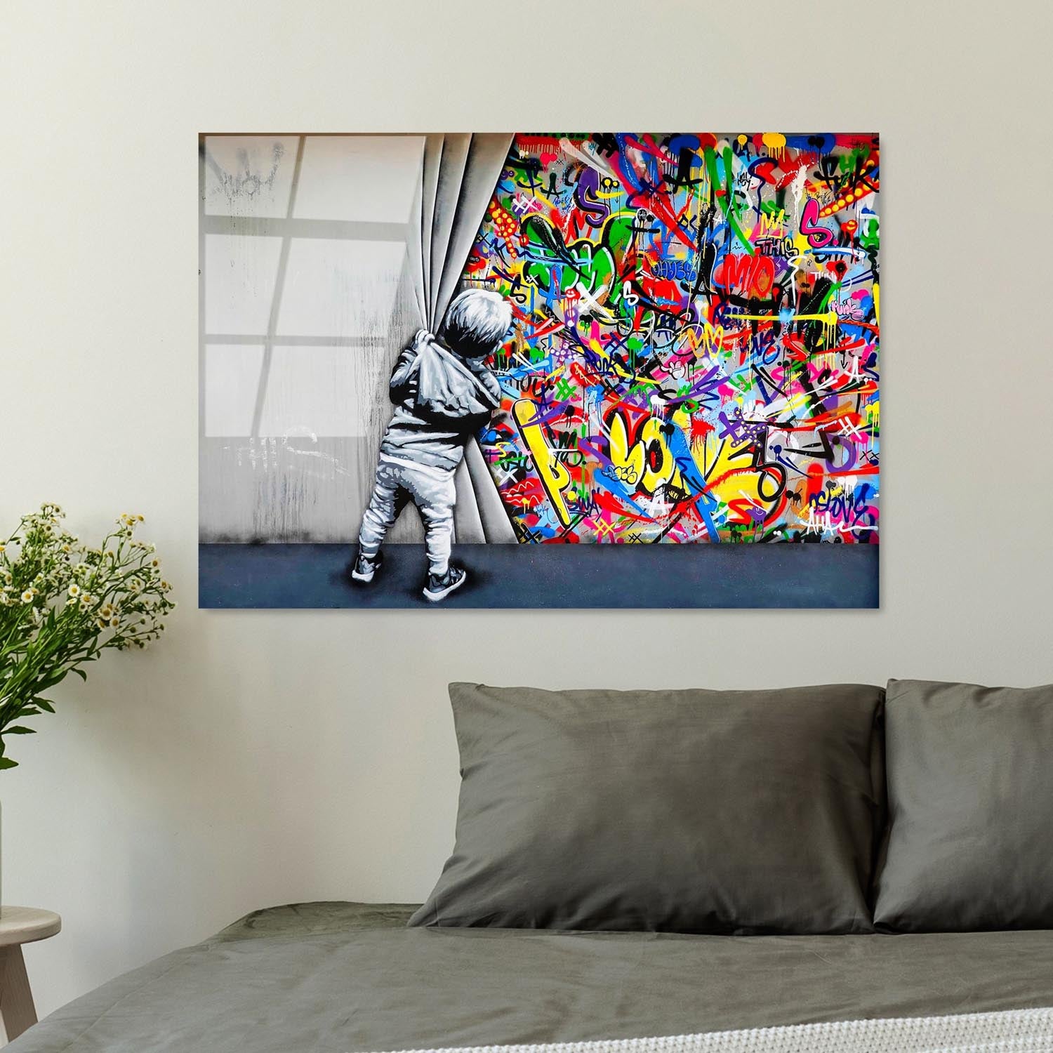 Entdecken Sie das UV-782 von Wallity: Ein faszinierendes Sicherheitsglasgemälde, das mit lebendigen Farben und exquisitem Design jeden Raum verwandelt!