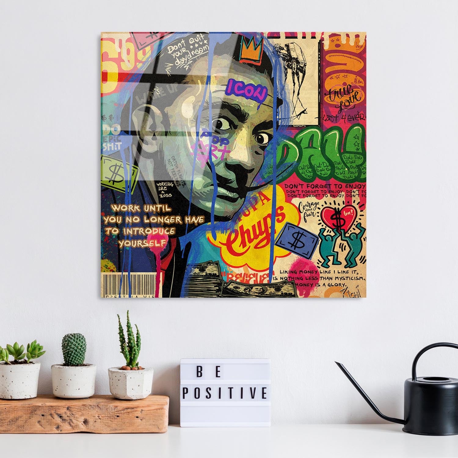 Entdecken Sie das UV-817 - 50 x 50 cm von Wallity: Ein farbenfrohes, langlebiges Hartglasgemälde, das jeden Raum stilvoll verwandelt.