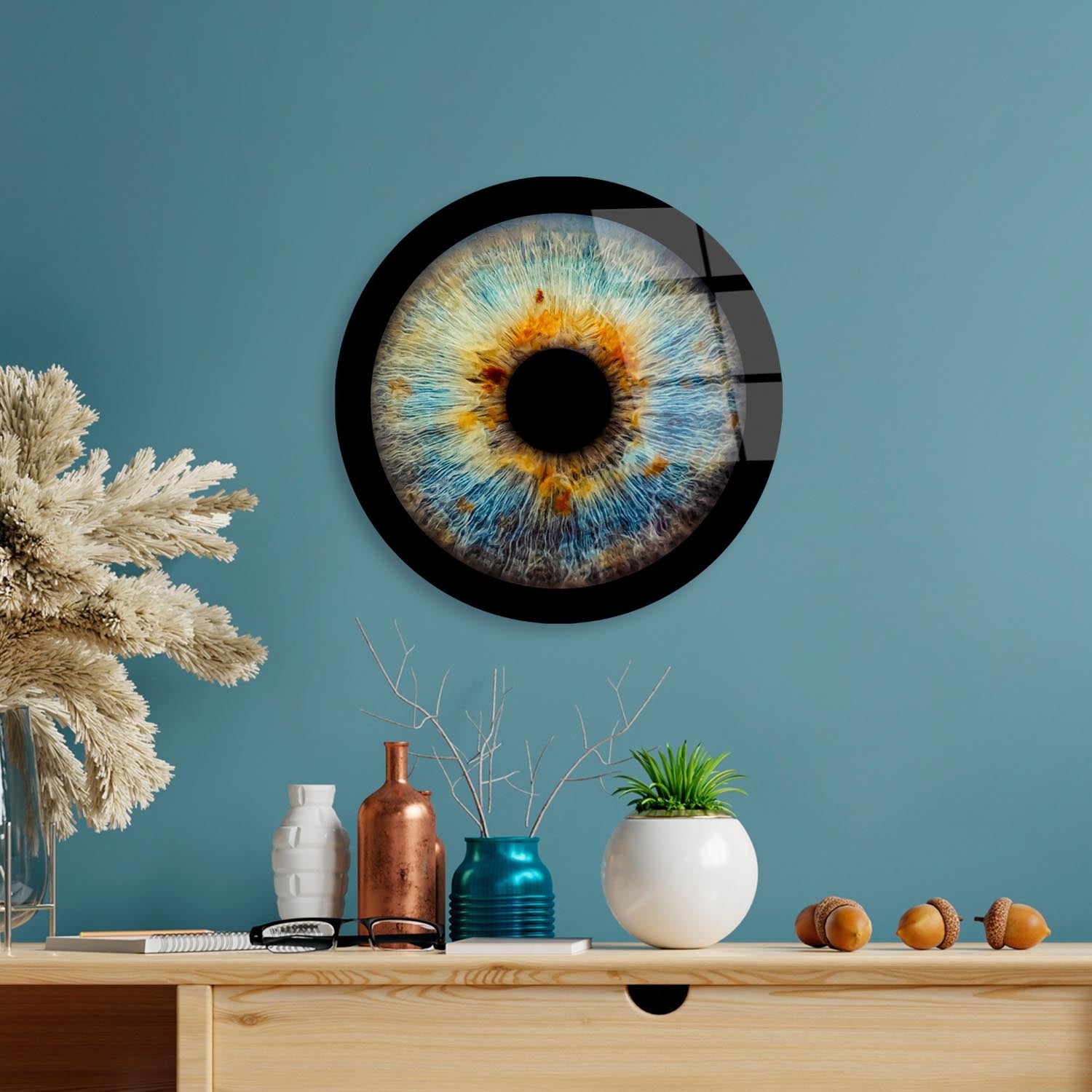 Verleihen Sie Ihrem Zuhause mit dem mehrfarbigen UV-Bild von Wallity einen Hauch von Eleganz. Bruchsicheres Glasgemälde für jeden Raum.