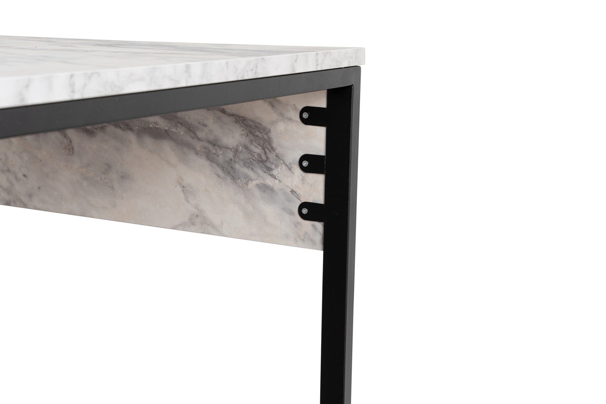 Gestalten Sie Ihren Arbeitsplatz mit dem Twin Study Desk - Freesia Marble, Black von Nordure: Ein eleganter, funktionaler Schreibtisch für maximale Effizienz.