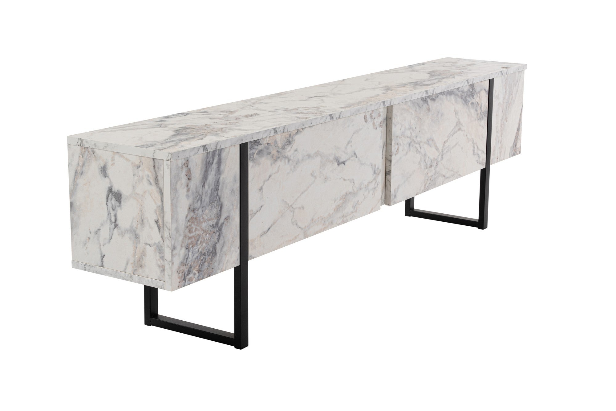 Erleben Sie das Serenity Sideboard in Freesia-Marmor Schwarz von Nordure – ein stilvolles Highlight für Ihr Zuhause, das Eleganz und Funktionalität vereint.