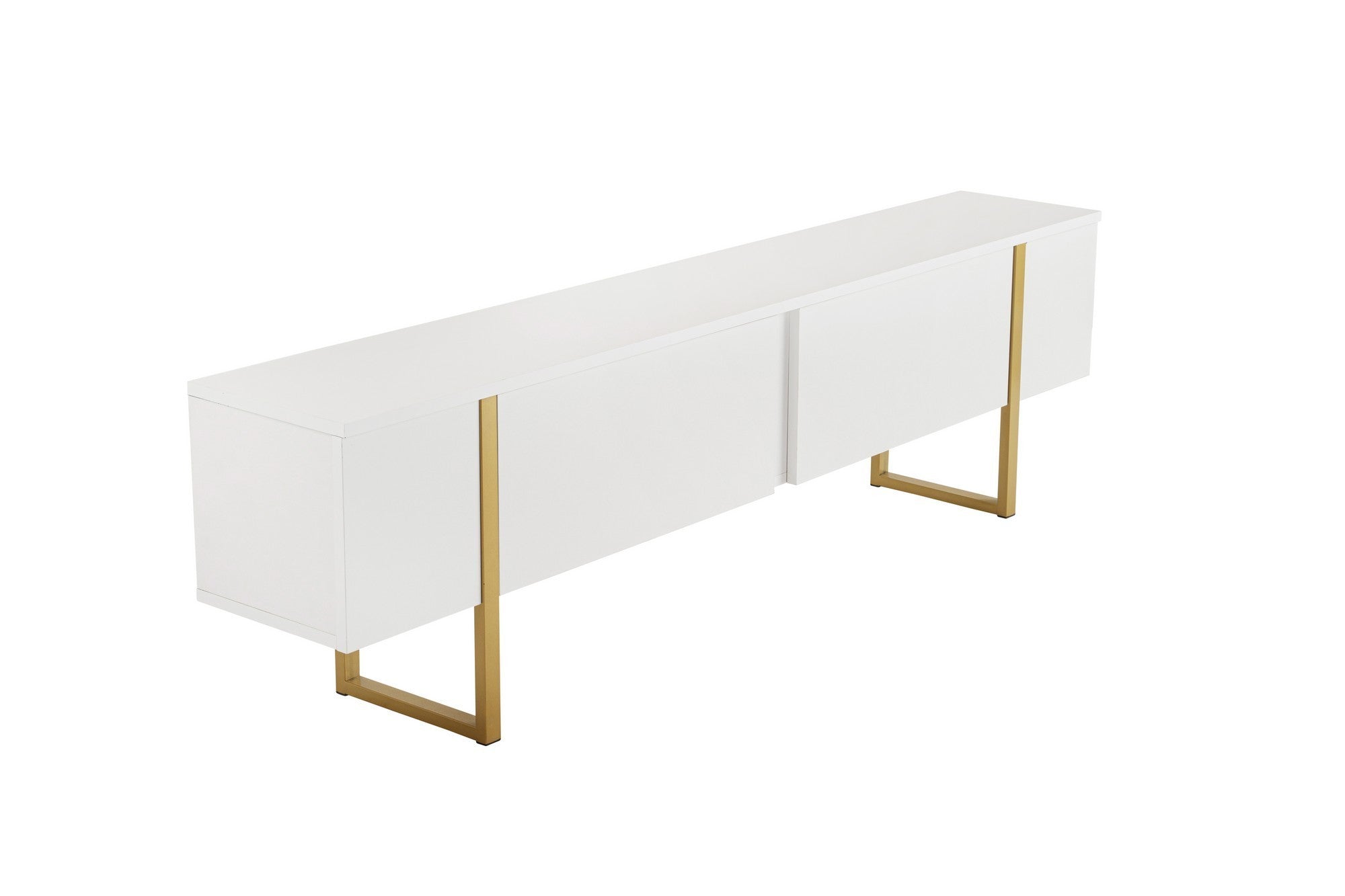 Erleben Sie das Serenity Sideboard von Nordure in elegantem Weiß und Gold. Ideal für eine luxuriöse Wohnatmosphäre und optimale Organisation.