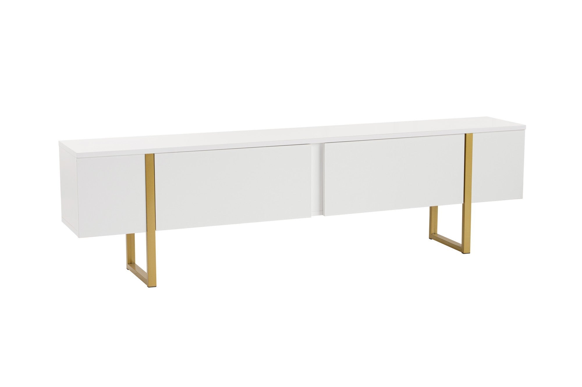 Entdecken Sie das Serenity Sideboard von Nordure in luxuriösem Weiß und Gold. Perfekt für stilvolle Wohnräume und praktische Organisation.