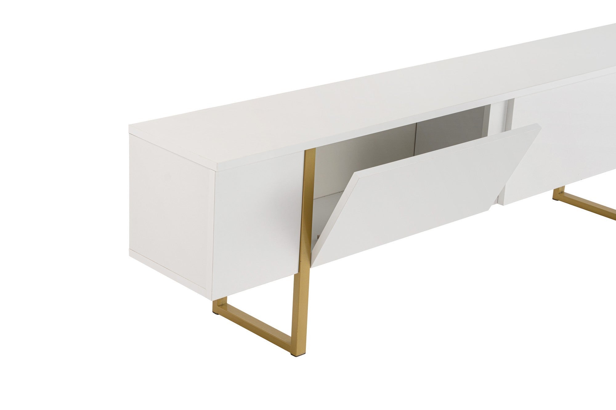 Entdecken Sie das Serenity Sideboard von Nordure in edlem Weiß und Gold. Perfekt für stilvolle Akzente und praktische Aufbewahrung in Ihrem Wohnraum.