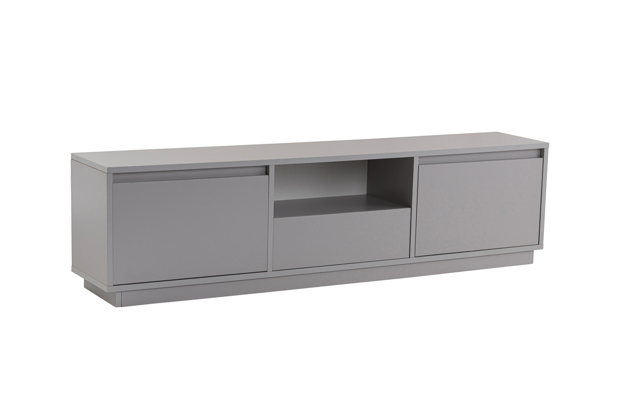 Gestalten Sie Ihr Wohnzimmer mit dem Vanguard Sideboard in Grau von Nordure neu – ein elegantes Möbelstück, das Stil und Ordnung vereint.