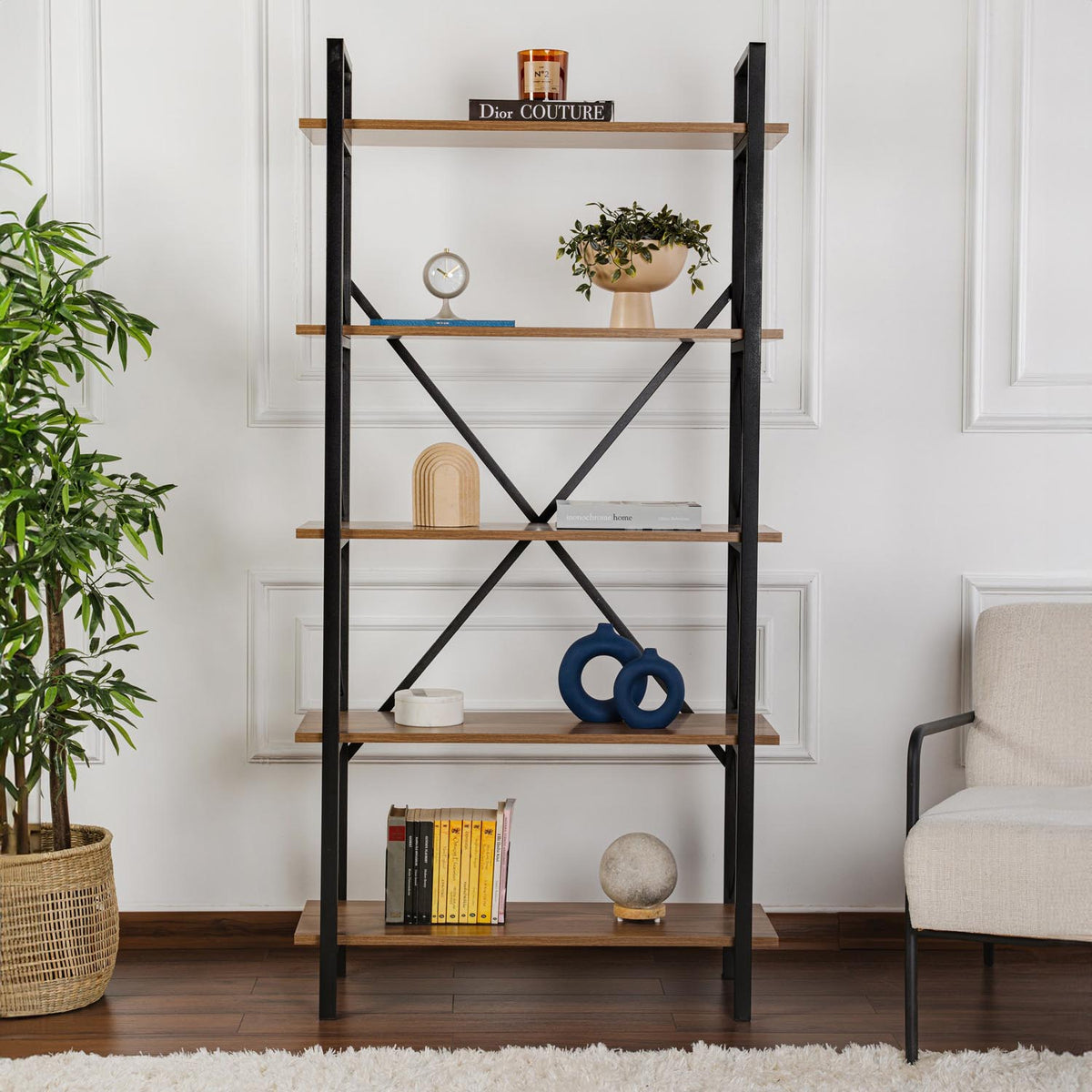 Elysian Bücherregal - Walnuss Schwarz in Walnuss Schwarz präsentiert im Onlineshop von KAQTU Design AG. Bücherregal ist von Nordure